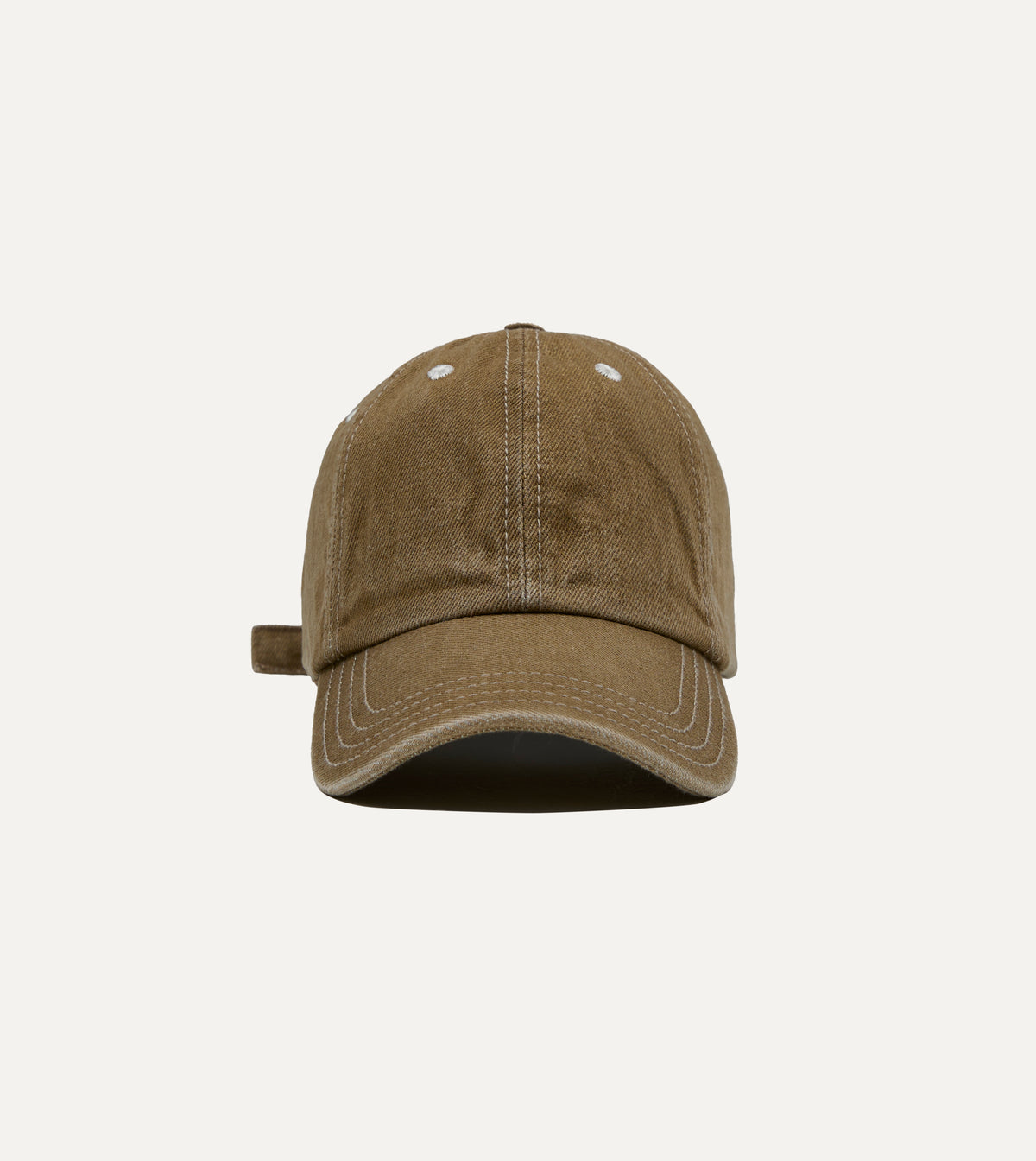 Washed Olive Cotton Denim Baseball Cap