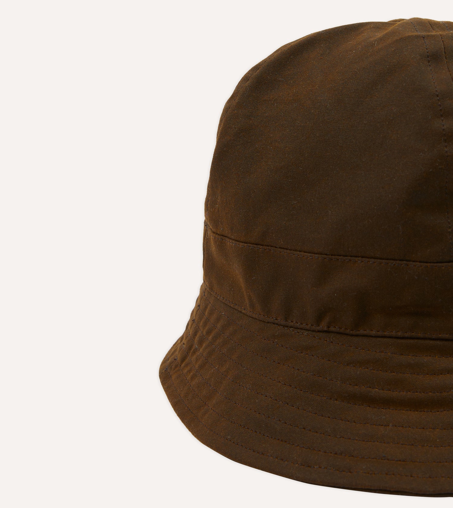 Brown Waxed Cotton Bucket Hat