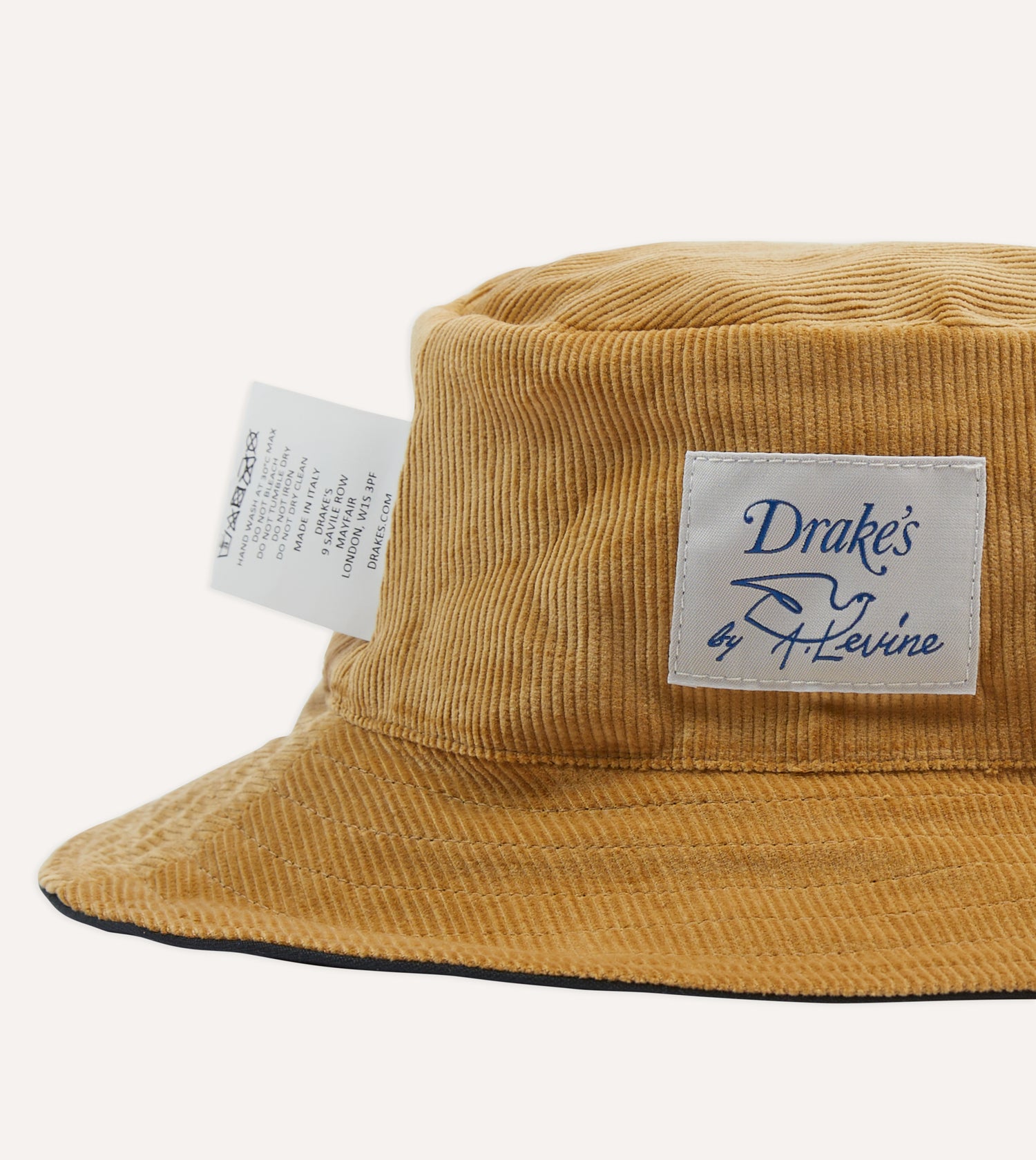 Drake's by A. Levine Black Waxed Cotton Bucket Hat