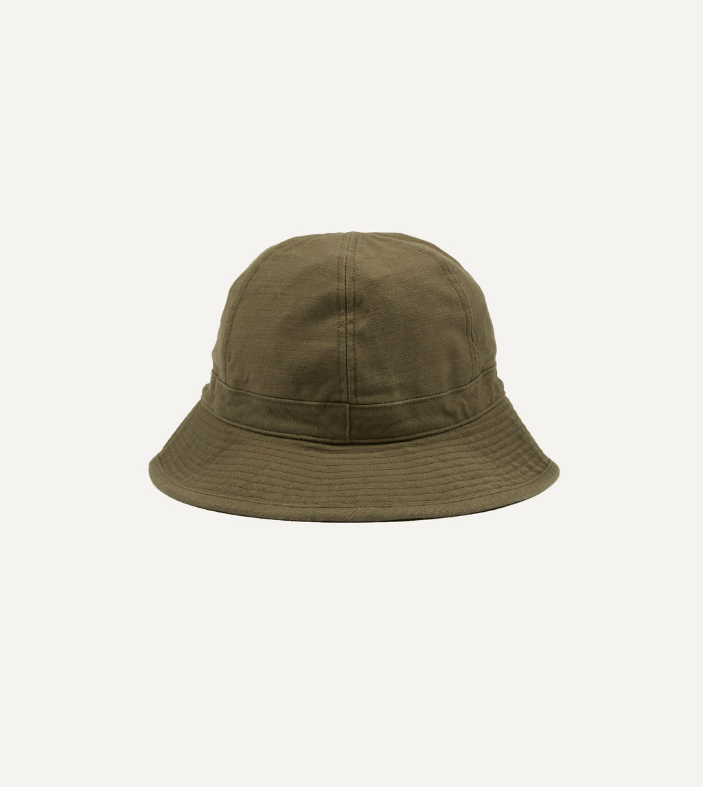 Câbleami Olive Baker Back Satin Cotton Metro Hat – Drakes US