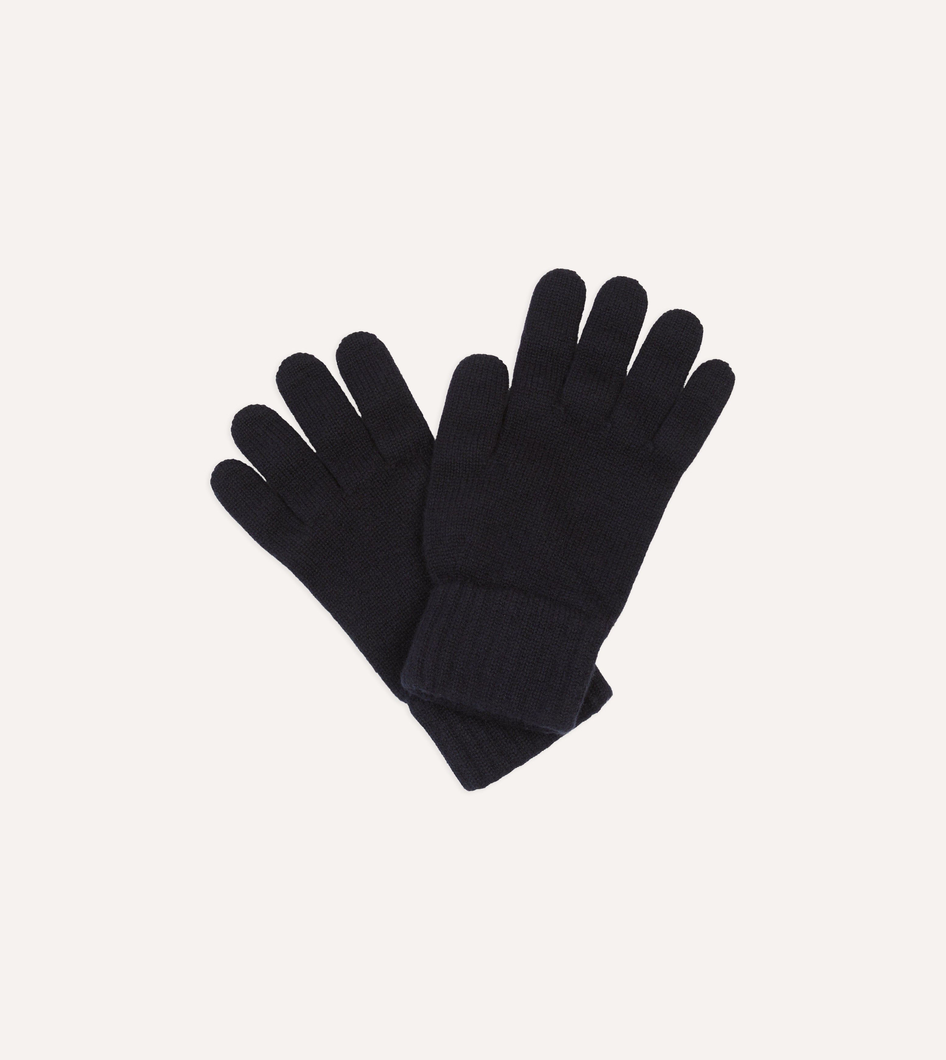 Navy Cashmere Knitted Gloves