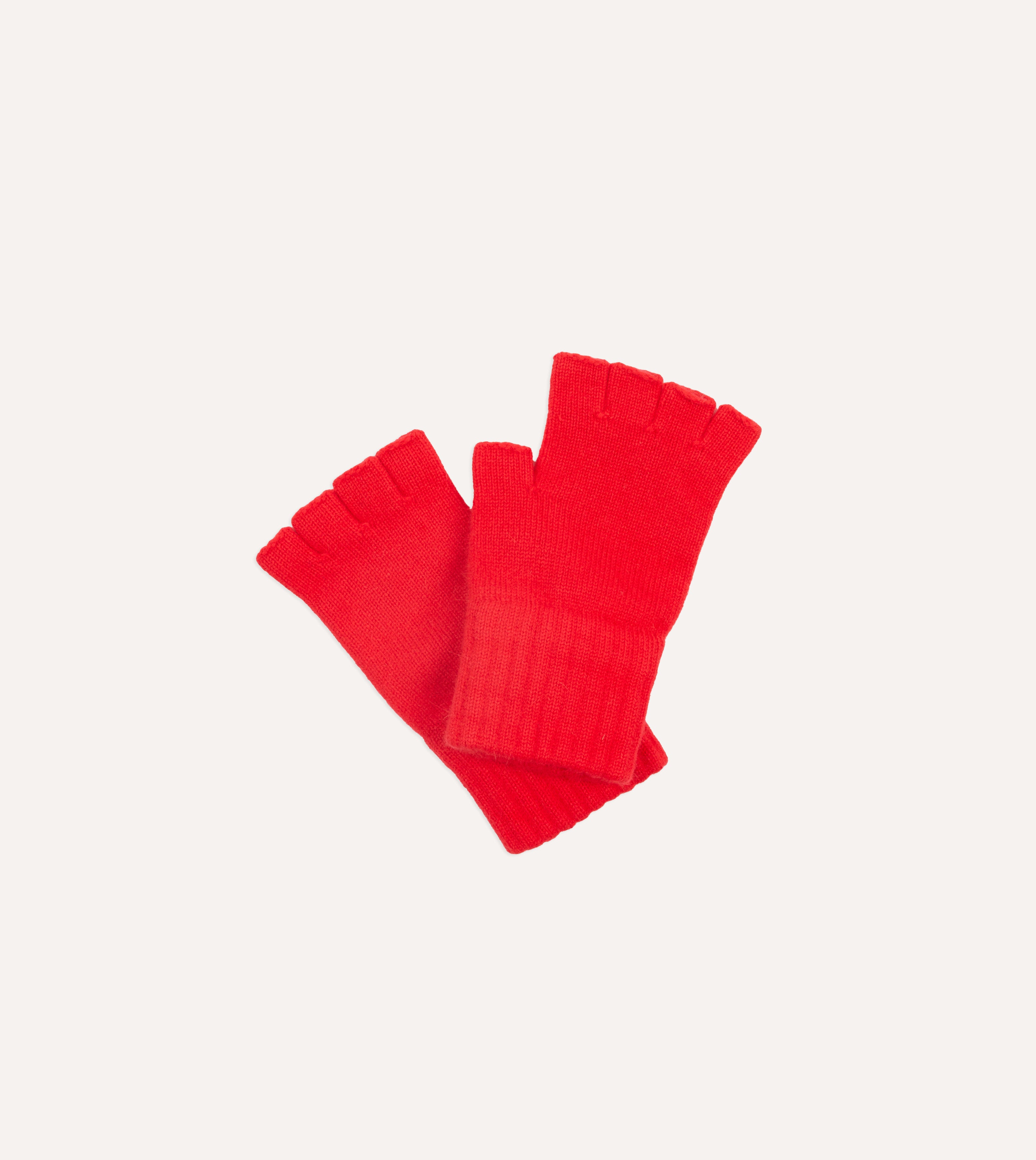 Red Geelongora Fingerless Knitted Gloves