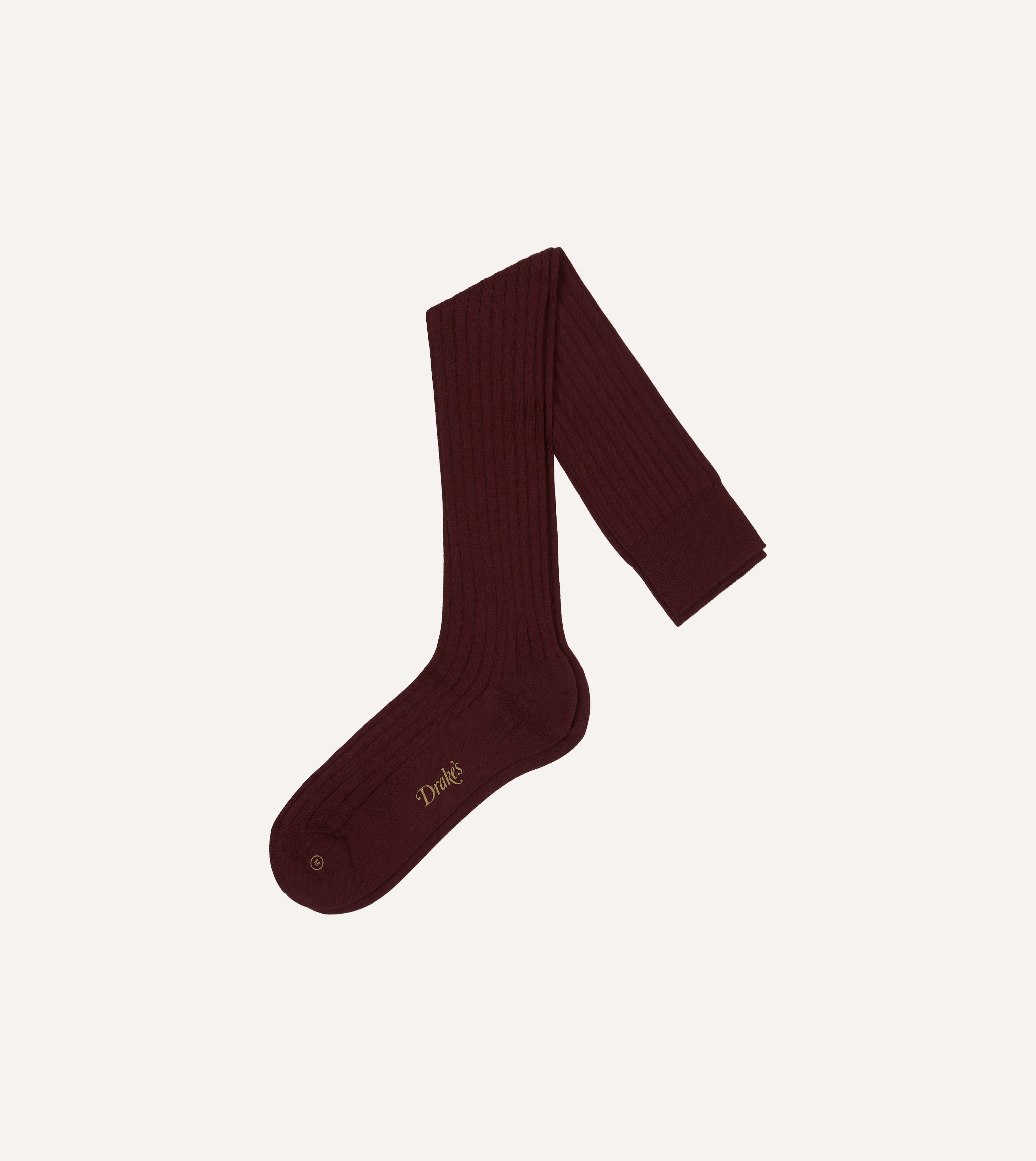 Burgundy Cotton Over-the-Calf Socks