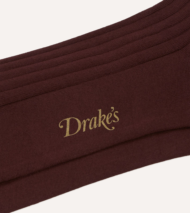 Burgundy Cotton Over-the-Calf Socks