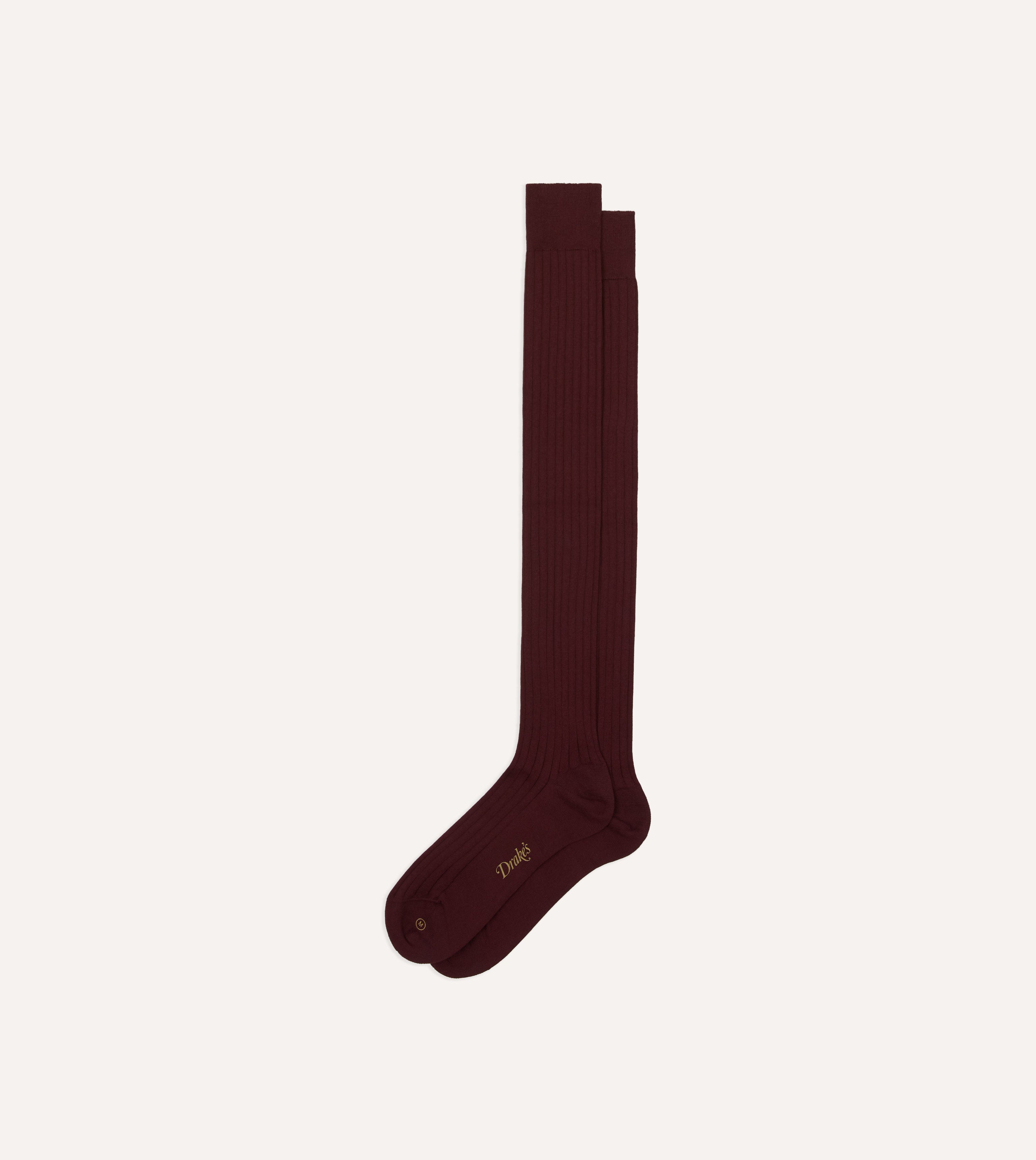 Burgundy Cotton Over-the-Calf Socks