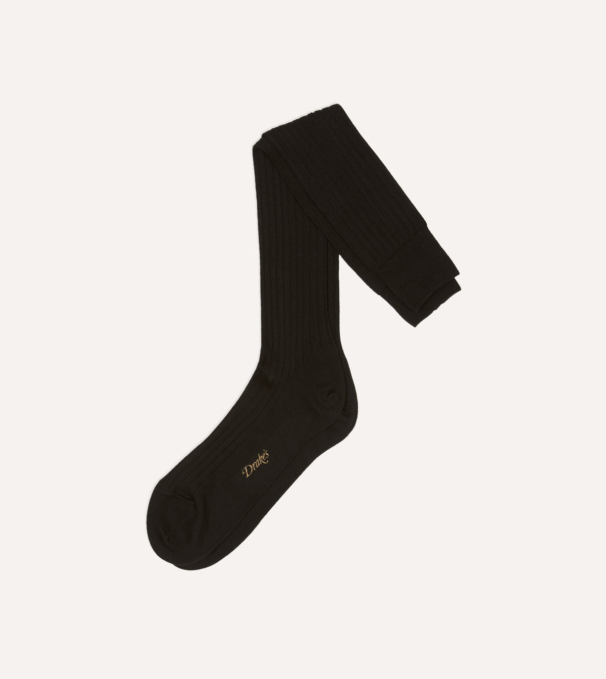 Black Cotton Over-the-Calf Socks