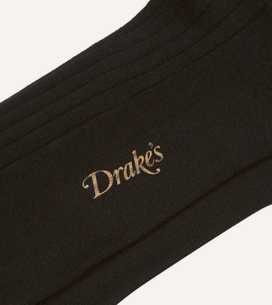 Black Cotton Over-the-Calf Socks