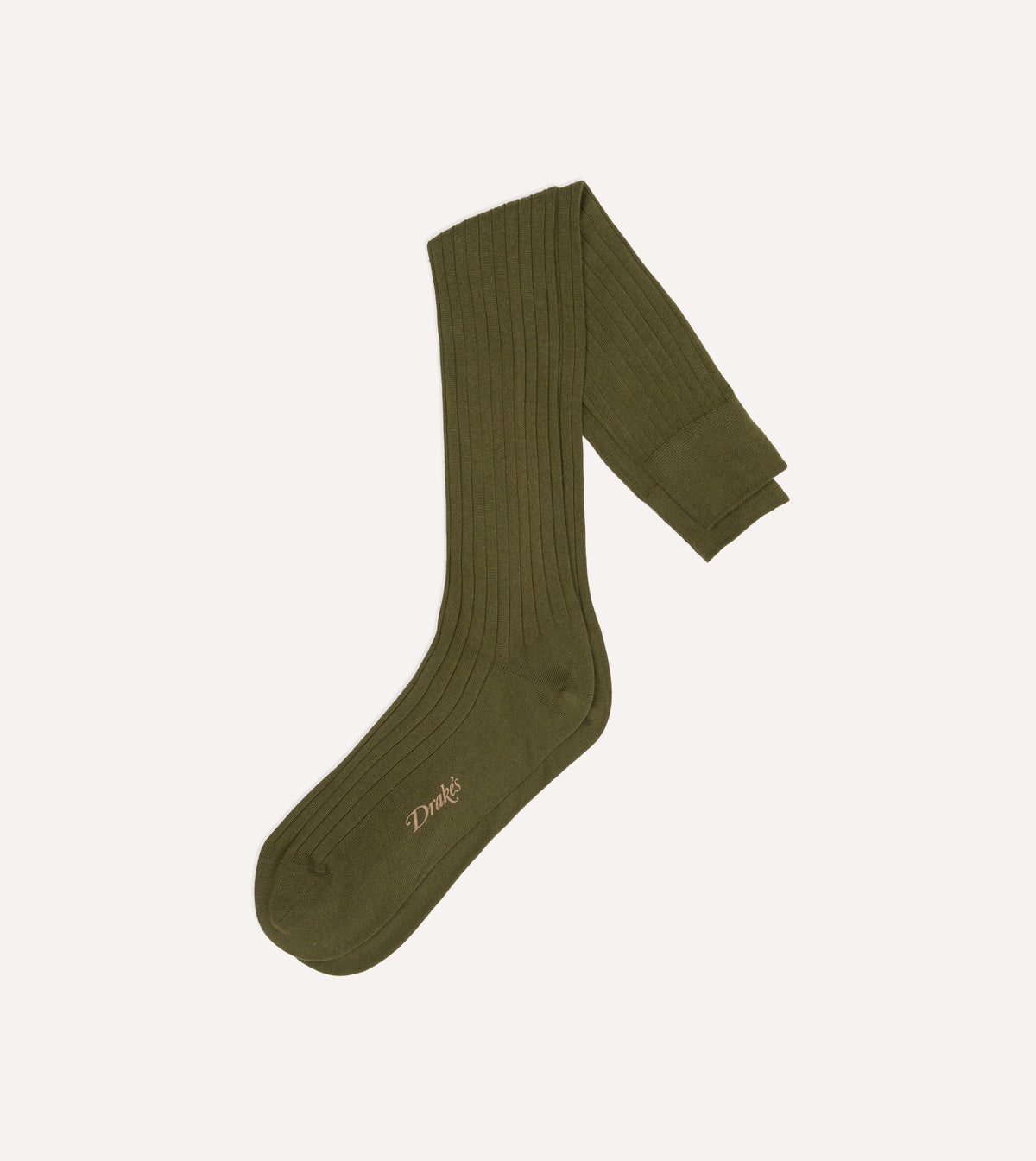 Olive Cotton Over-the-Calf Socks