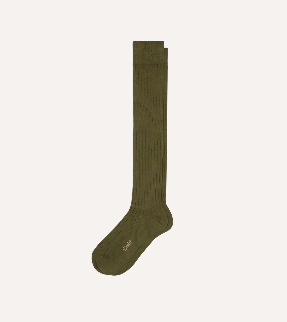 Olive Cotton Over-the-Calf Socks