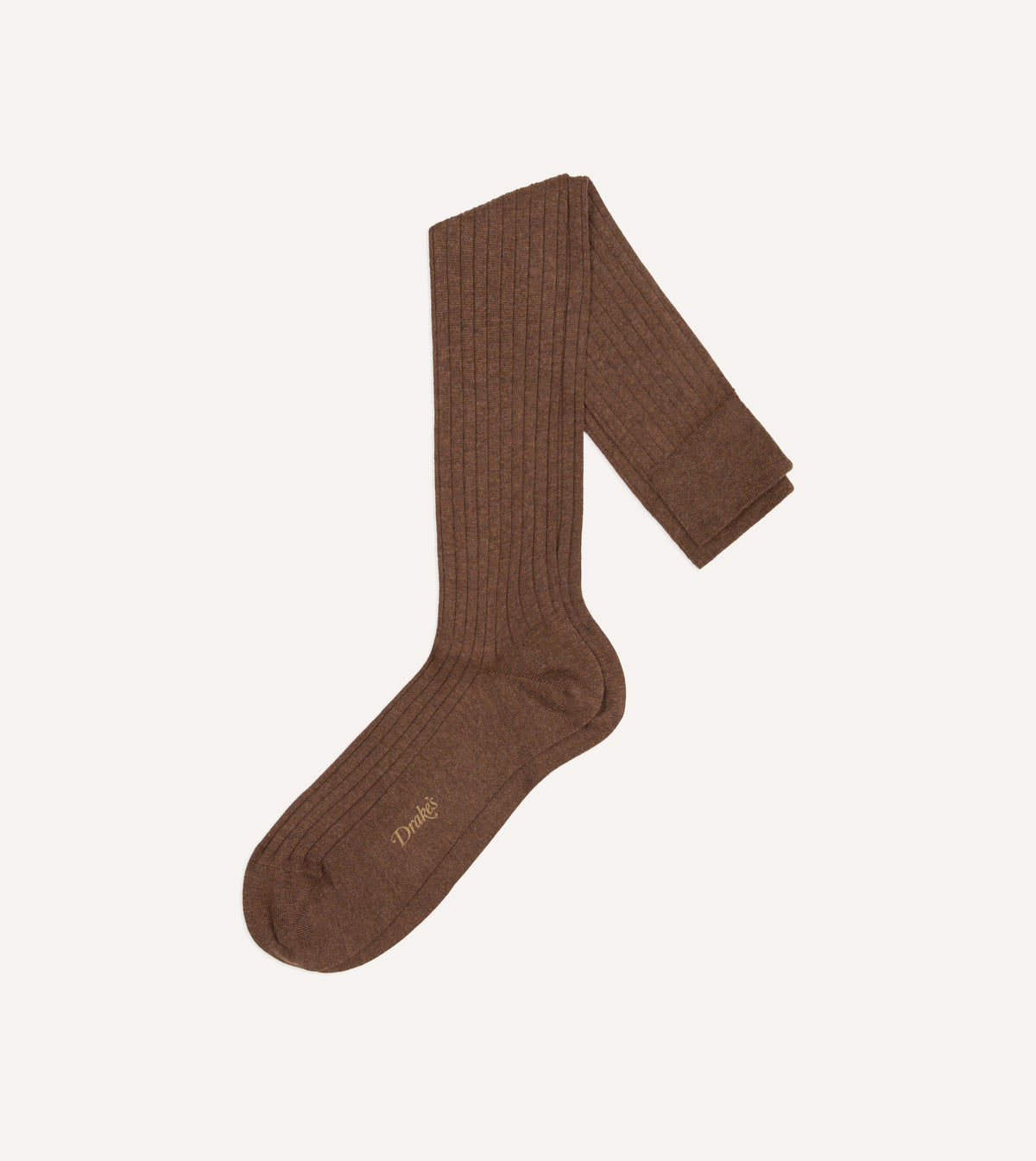Brown Cotton Over-the-Calf Socks