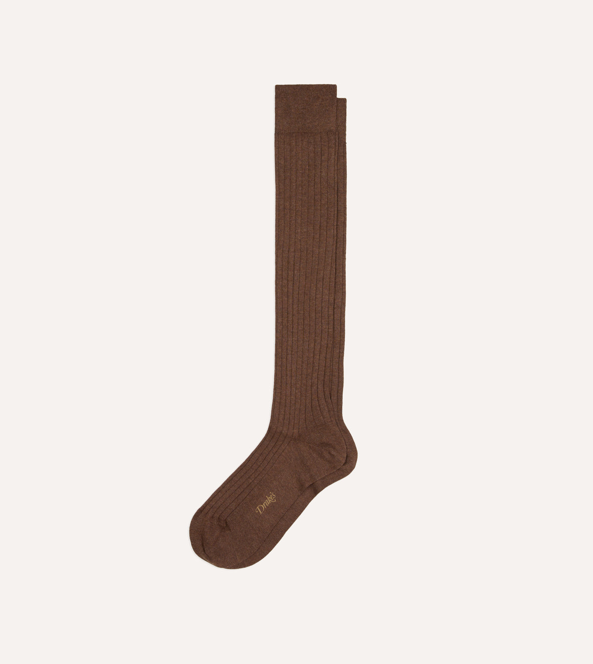 Brown Cotton Over-the-Calf Socks