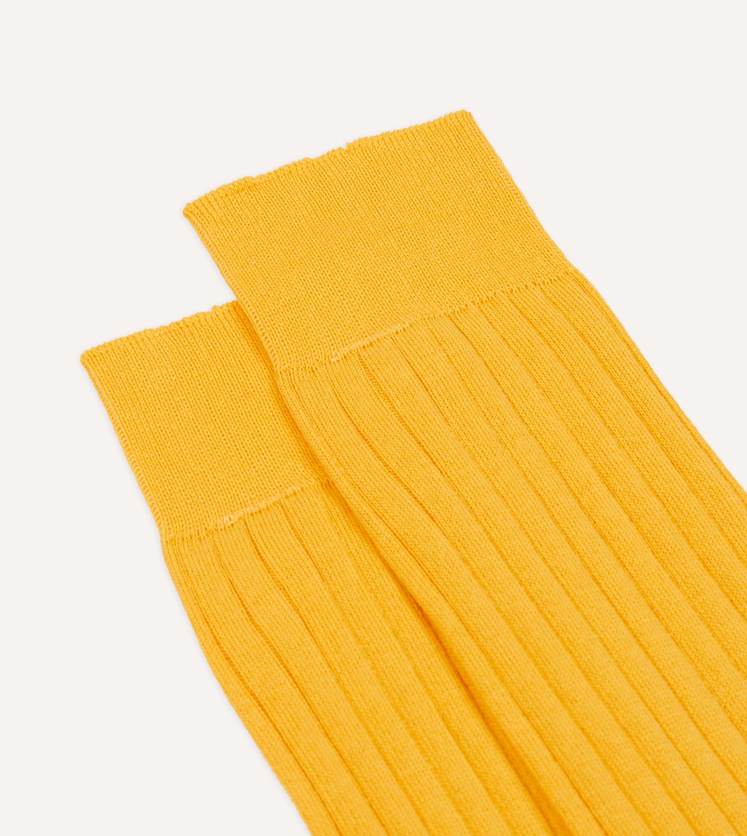 Yellow Cotton Mid-Calf Socks