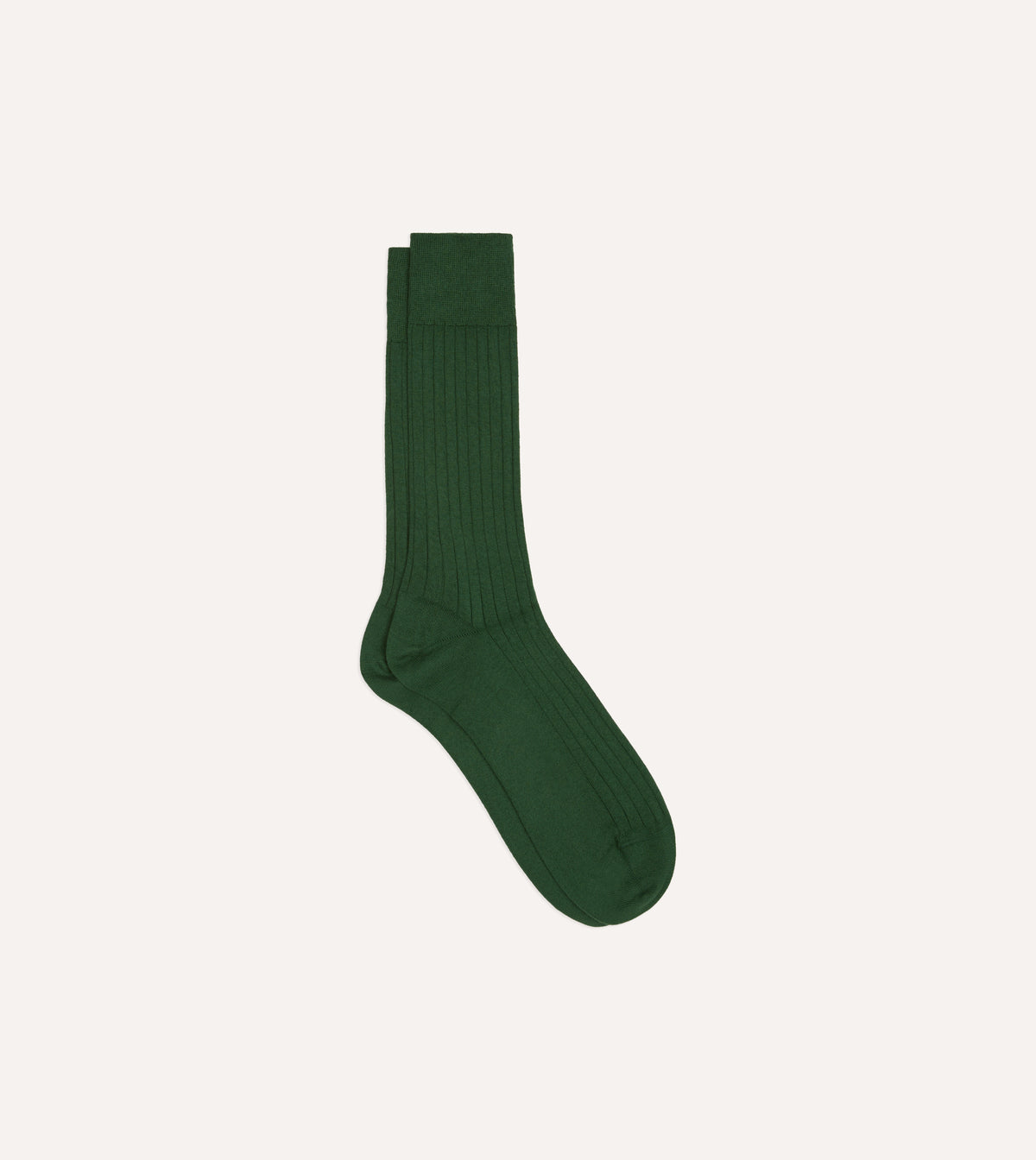 Green Cotton Mid-Calf Socks
