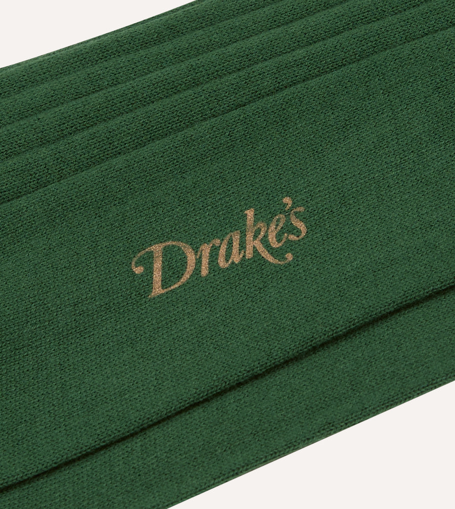 Green Cotton Mid-Calf Socks