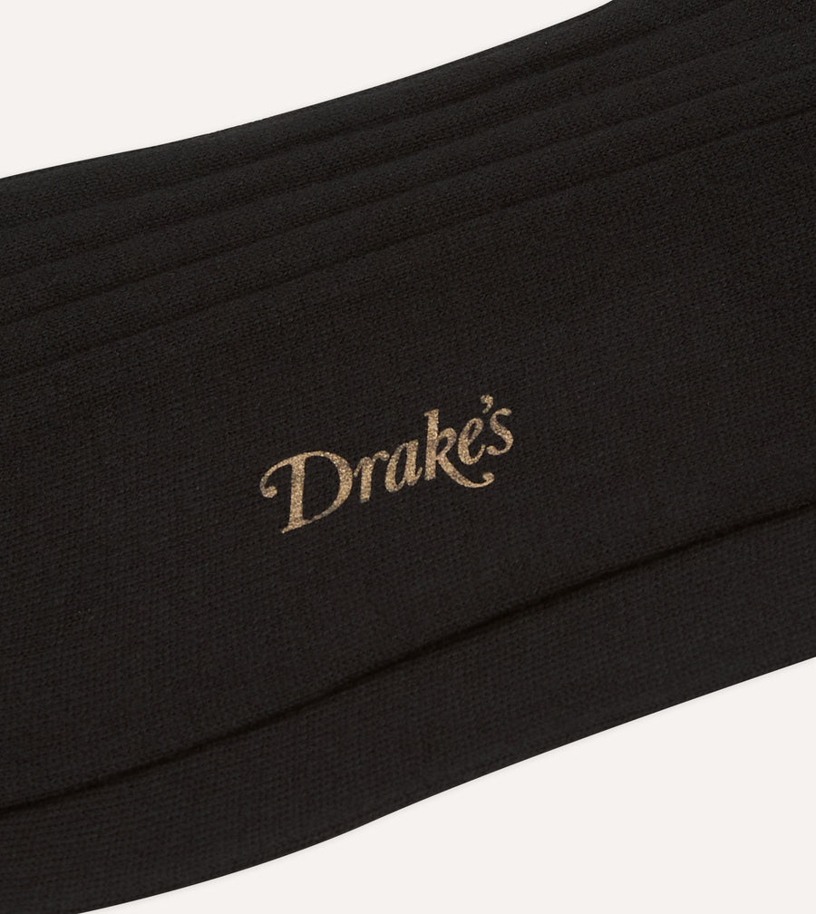 Black Cotton Mid-Calf Socks
