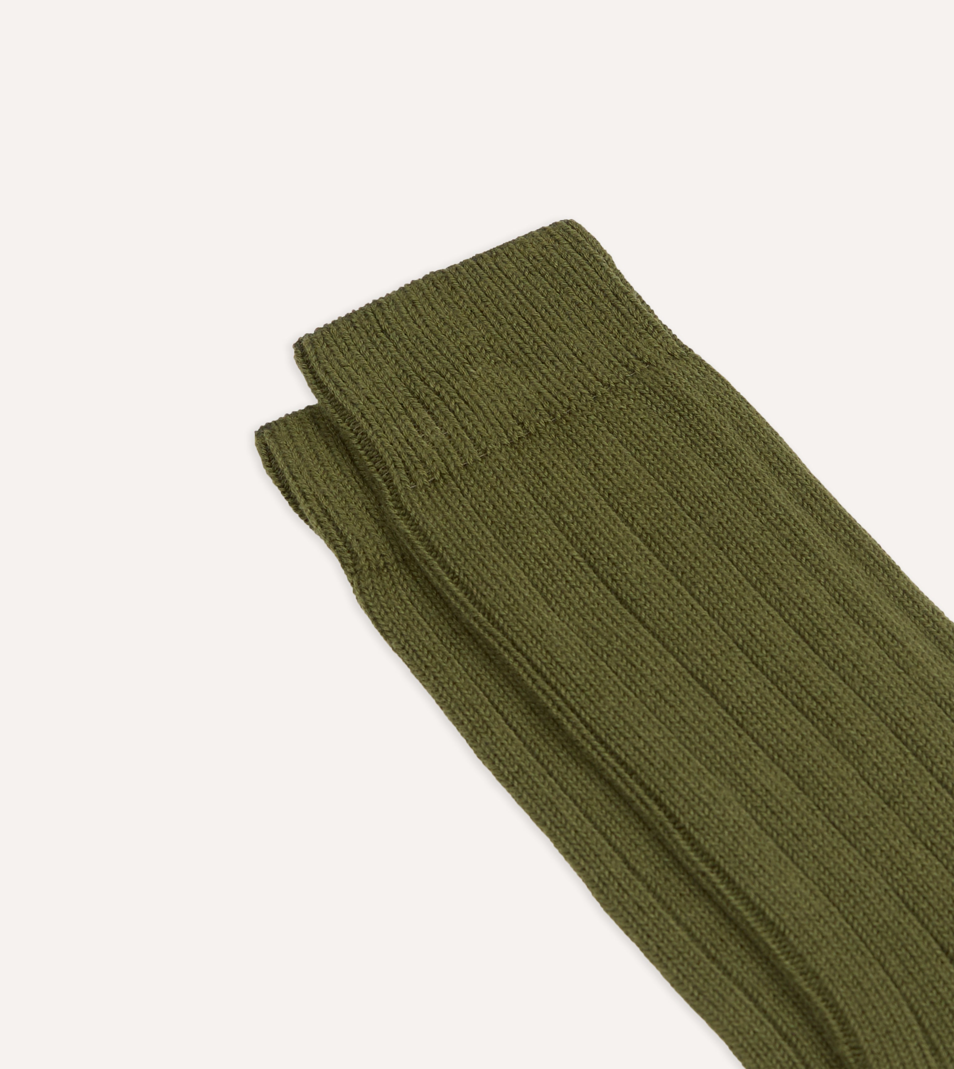 Olive Cotton Casual Socks