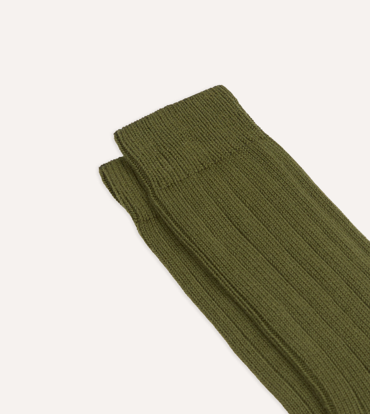 Olive Cotton Casual Socks