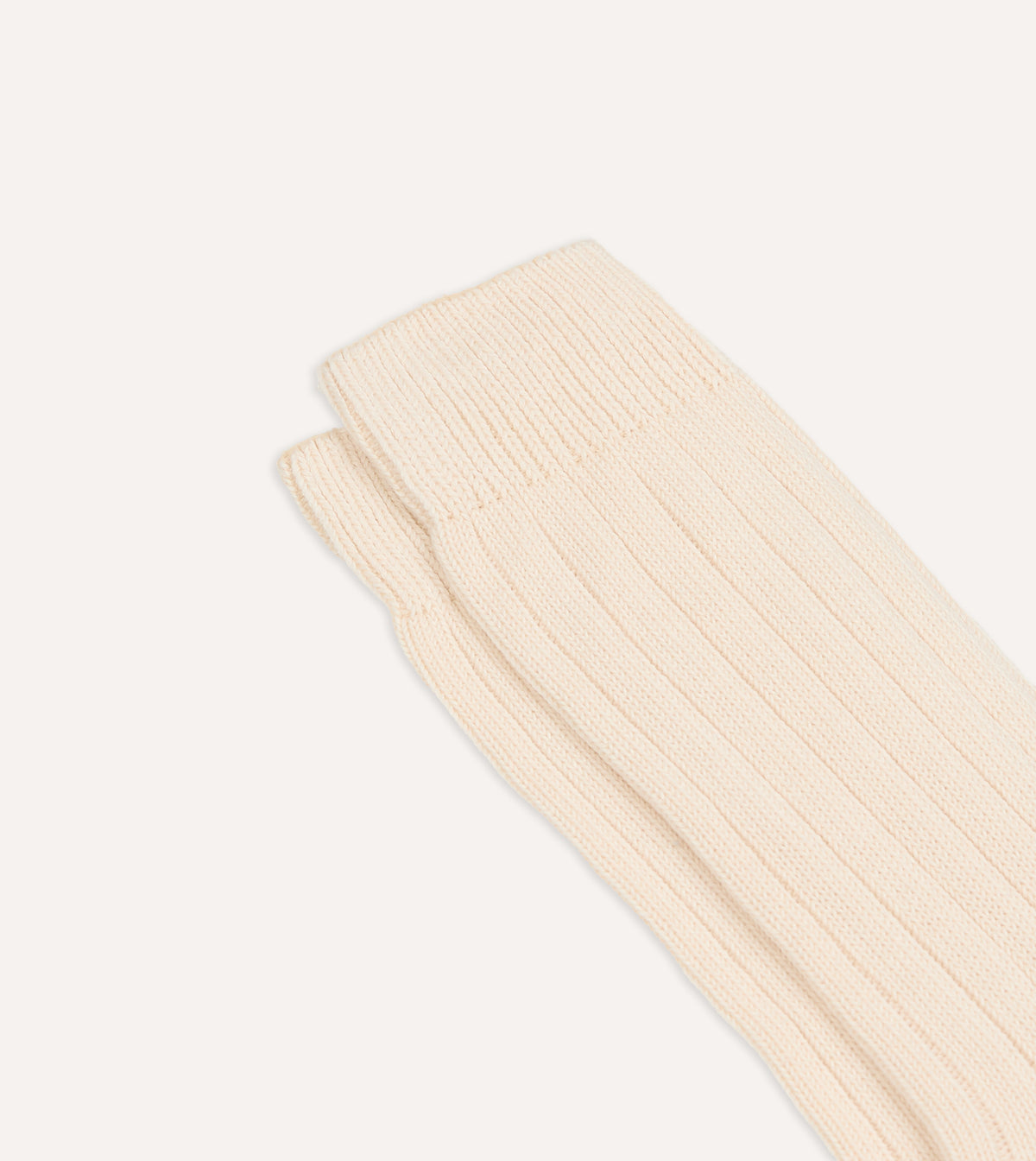 Ecru Cotton Casual Socks