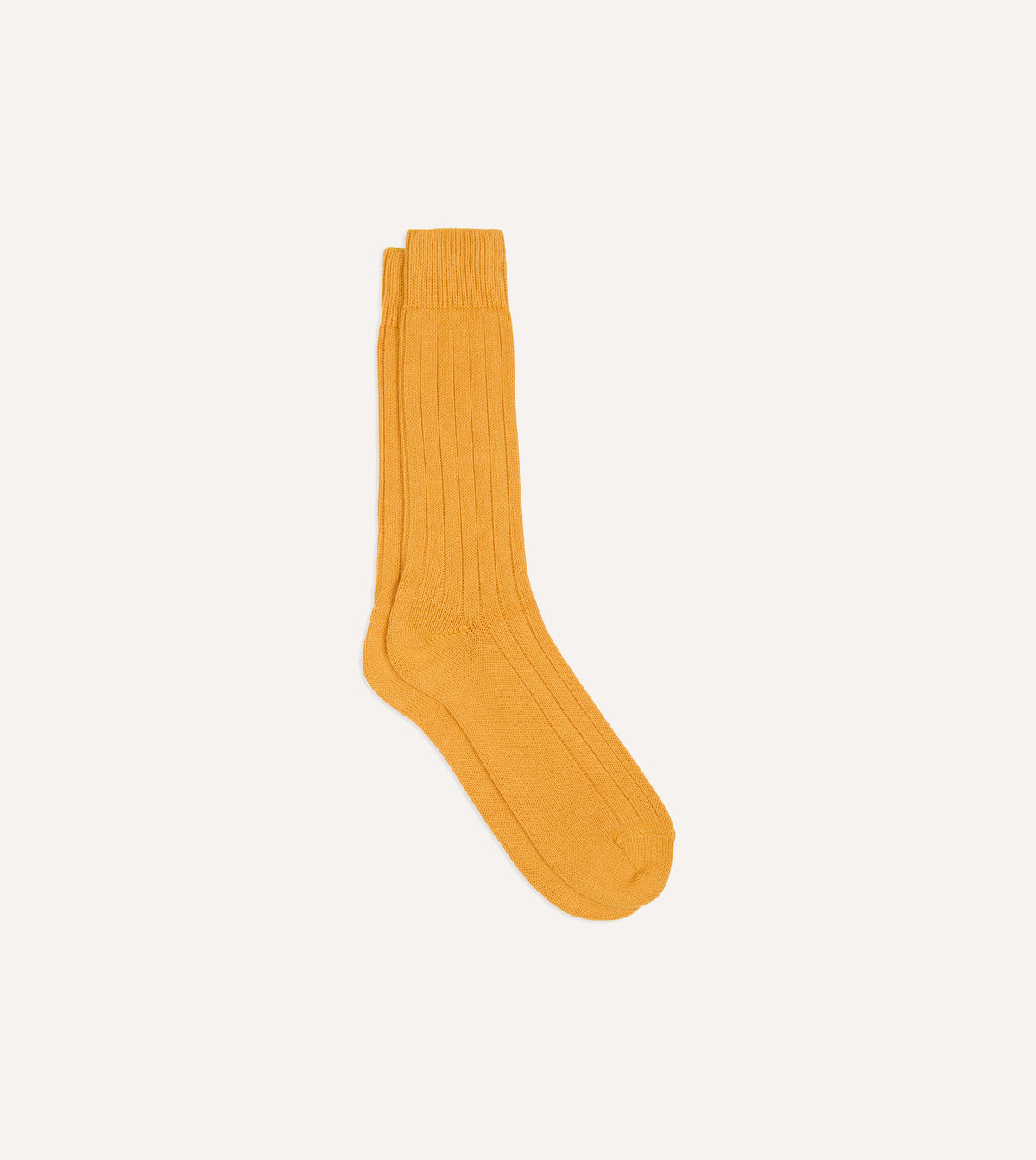 Yellow Cotton Casual Socks
