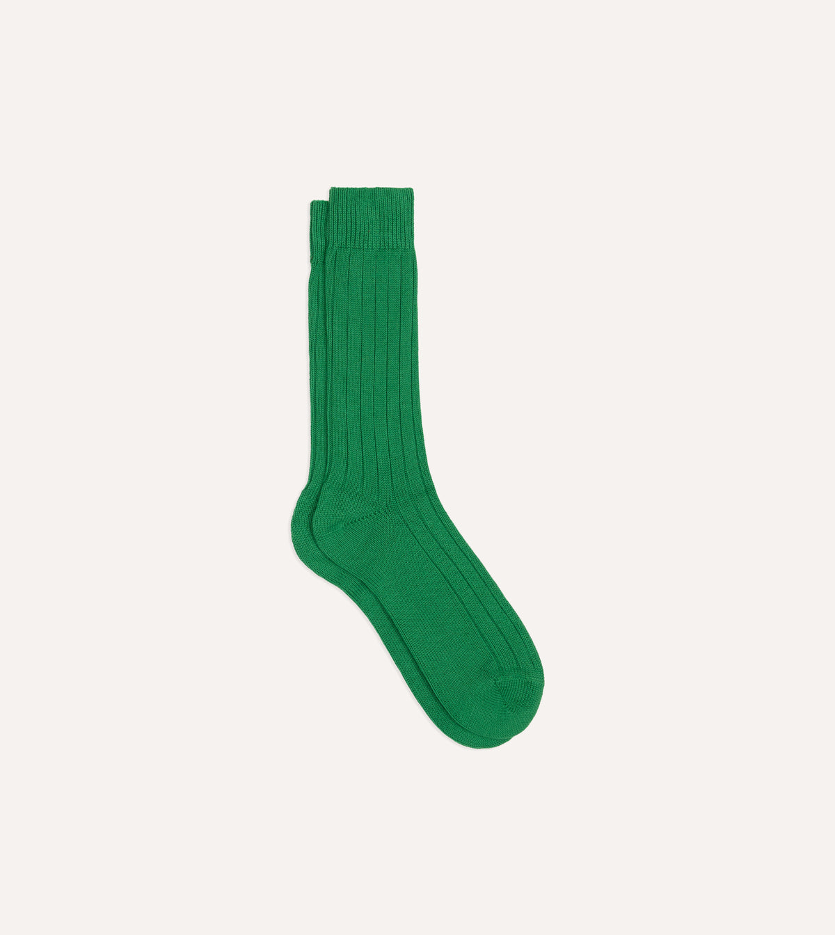 Green Cotton Casual Socks