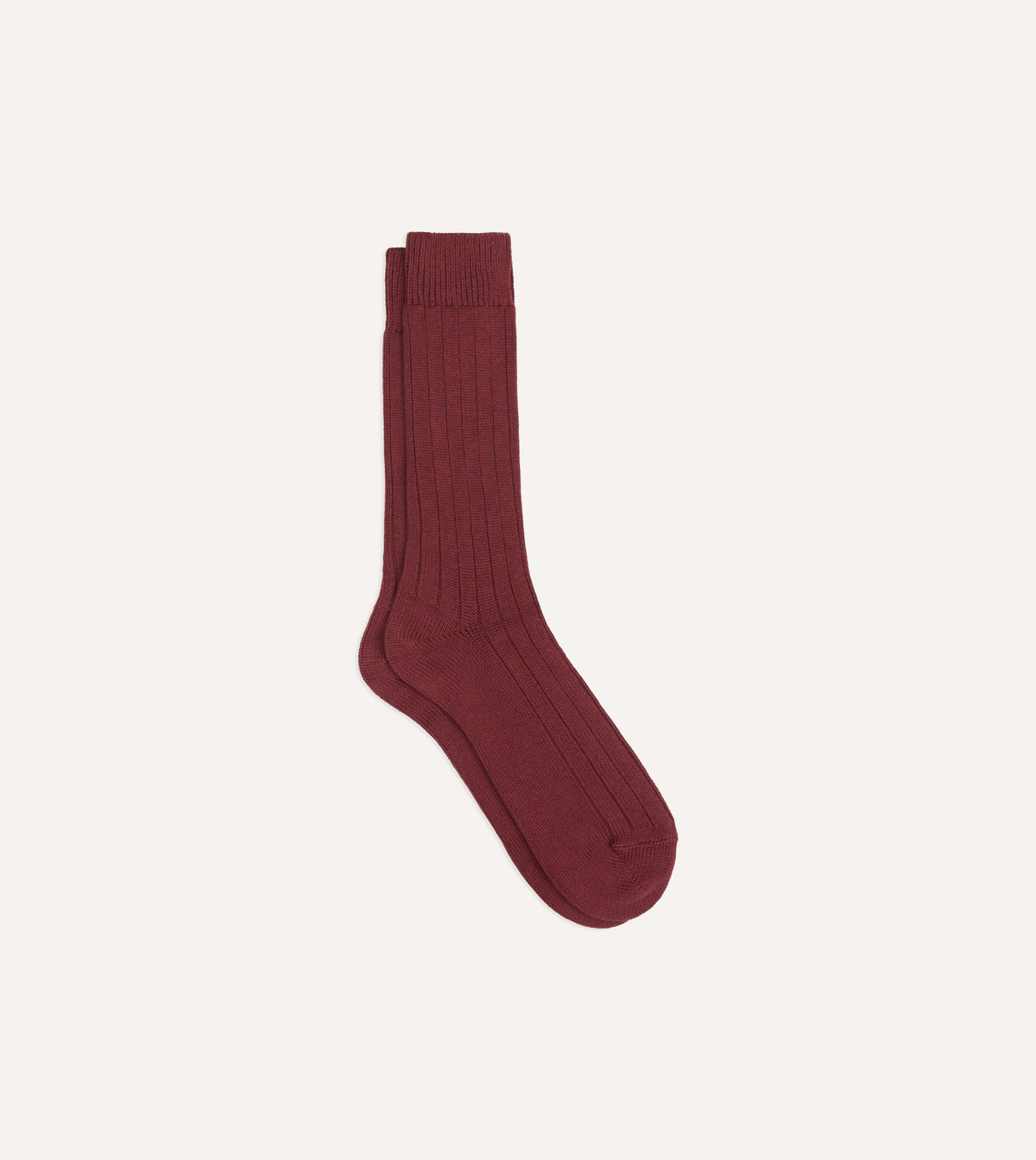 Burgundy Cotton Casual Socks