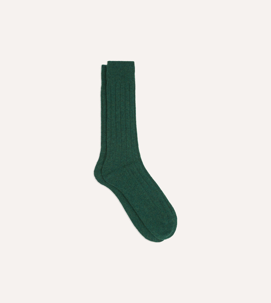 Forest Green Wool Casual Socks