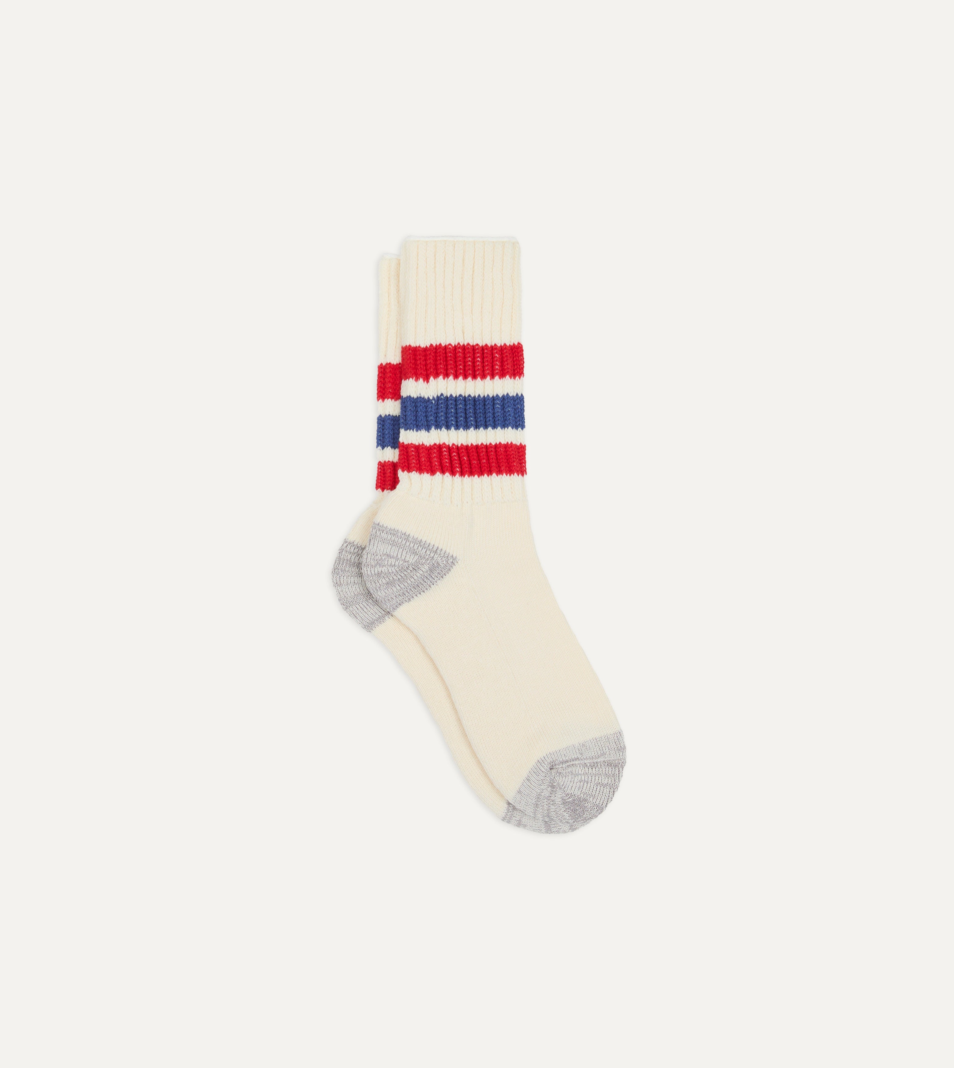 RoToTo Red and Blue Cotton Crew Socks
