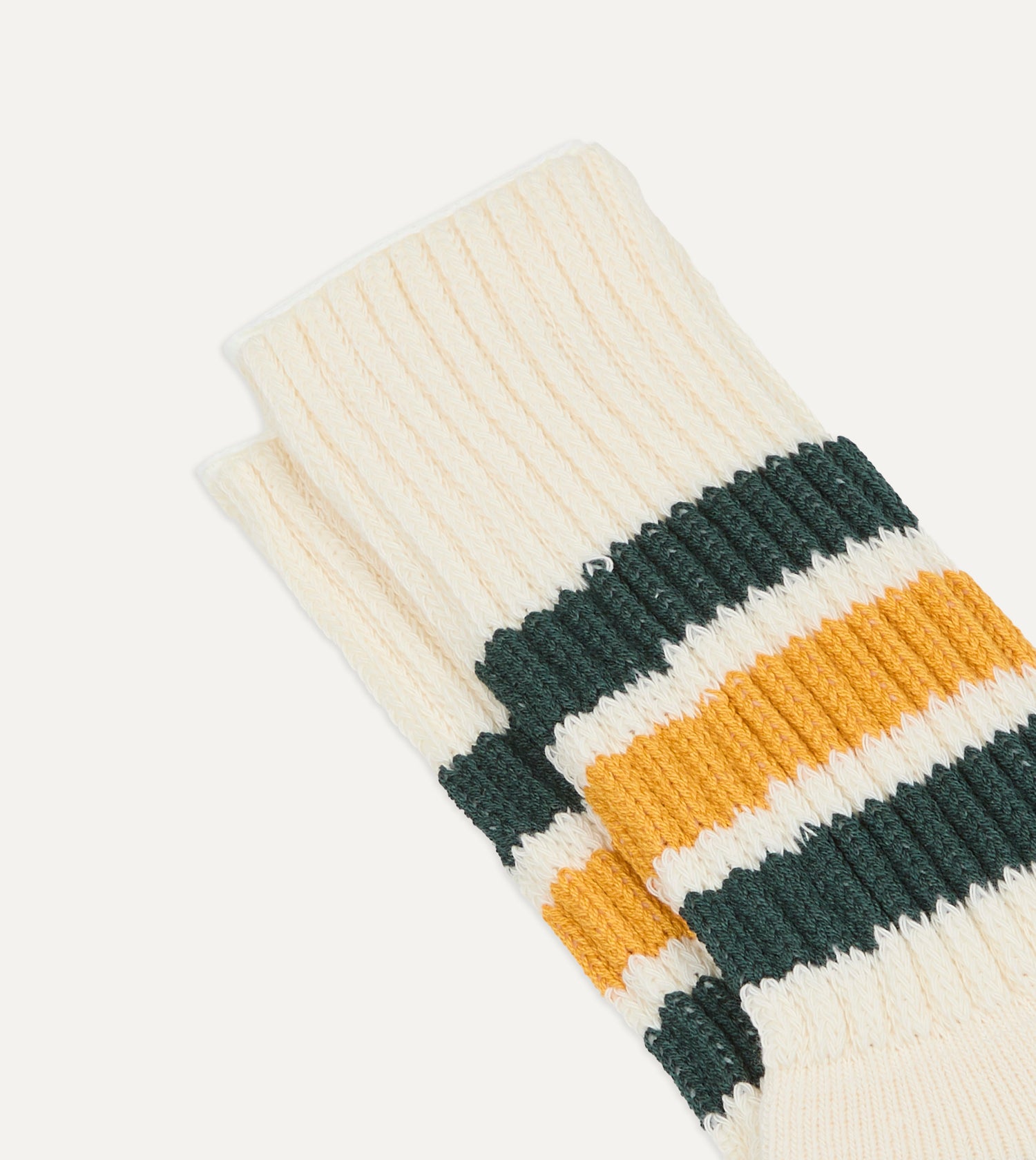 RoToTo Green and Yellow Cotton Crew Socks