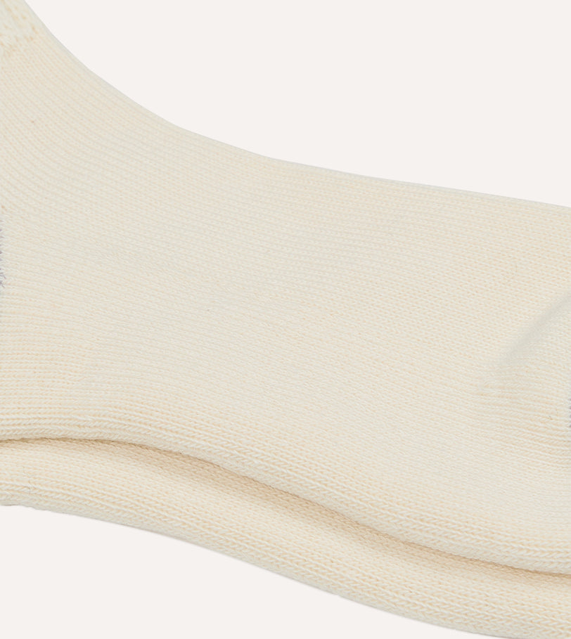 RoToTo Navy and Yellow Cotton Crew Socks