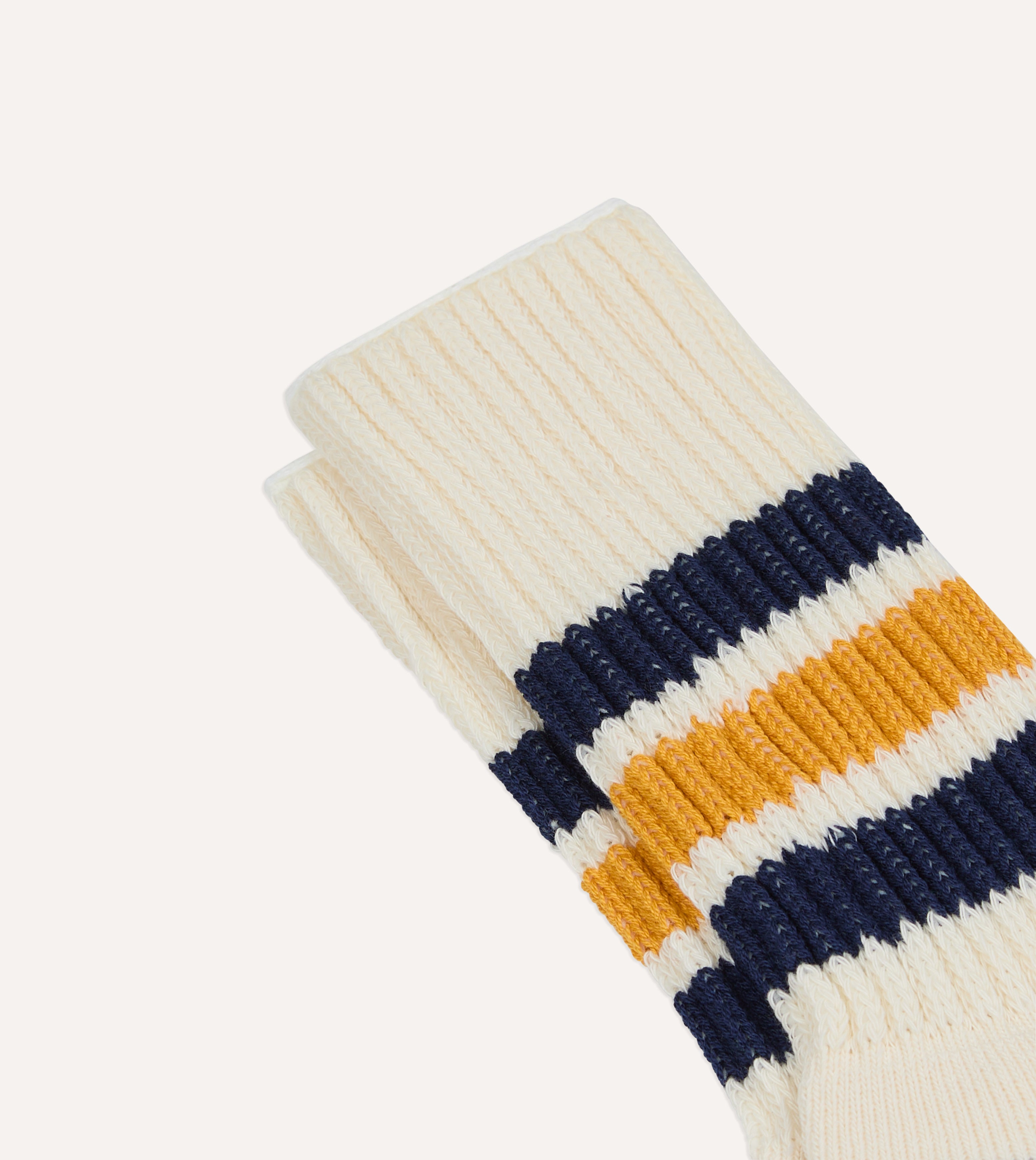 RoToTo Navy and Yellow Cotton Crew Socks