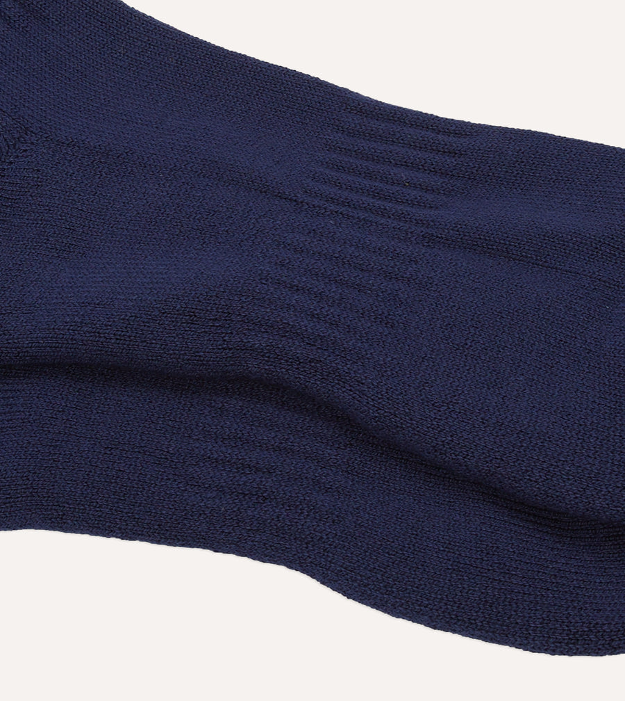 Navy Cotton Sports Socks