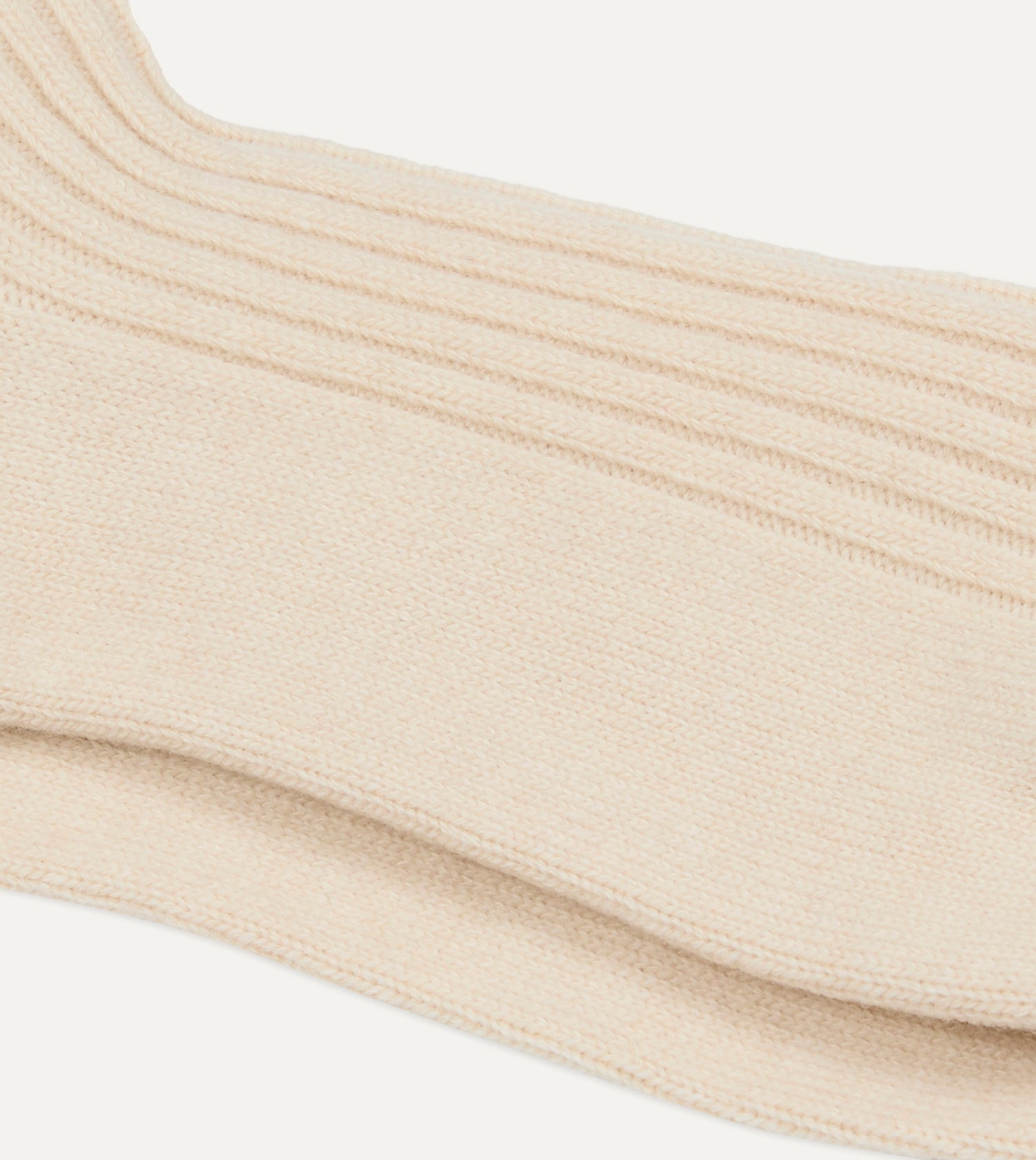 RoToTo Ecru and Red Merino Lambswool Stripe Socks