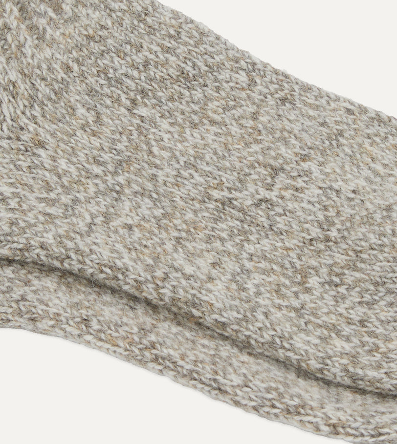 RoToTo Grey and Red Merino Wool Ragg Socks