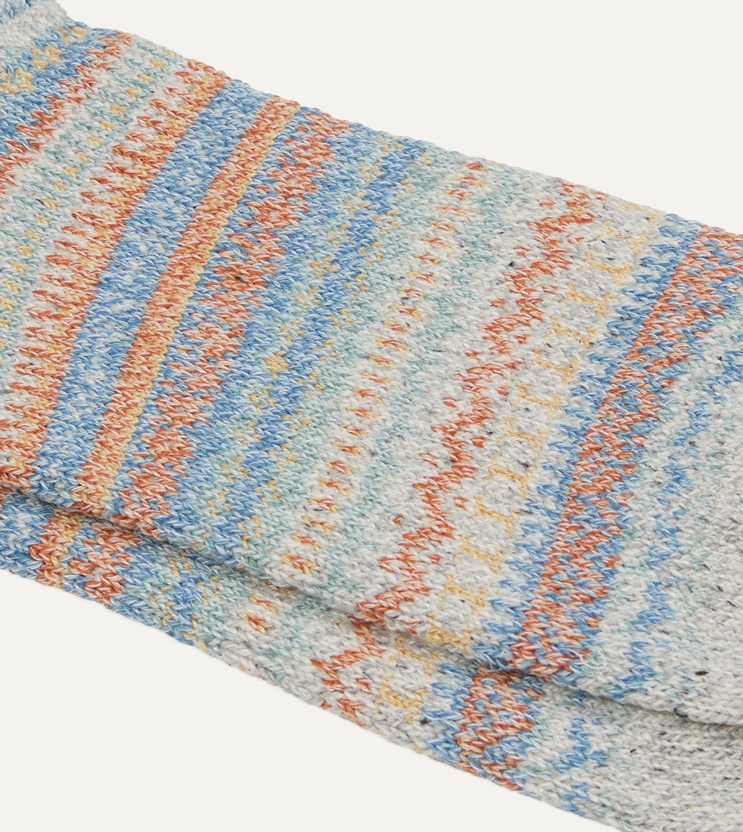 RoToTo Grey Wool Nordic Pattern Socks