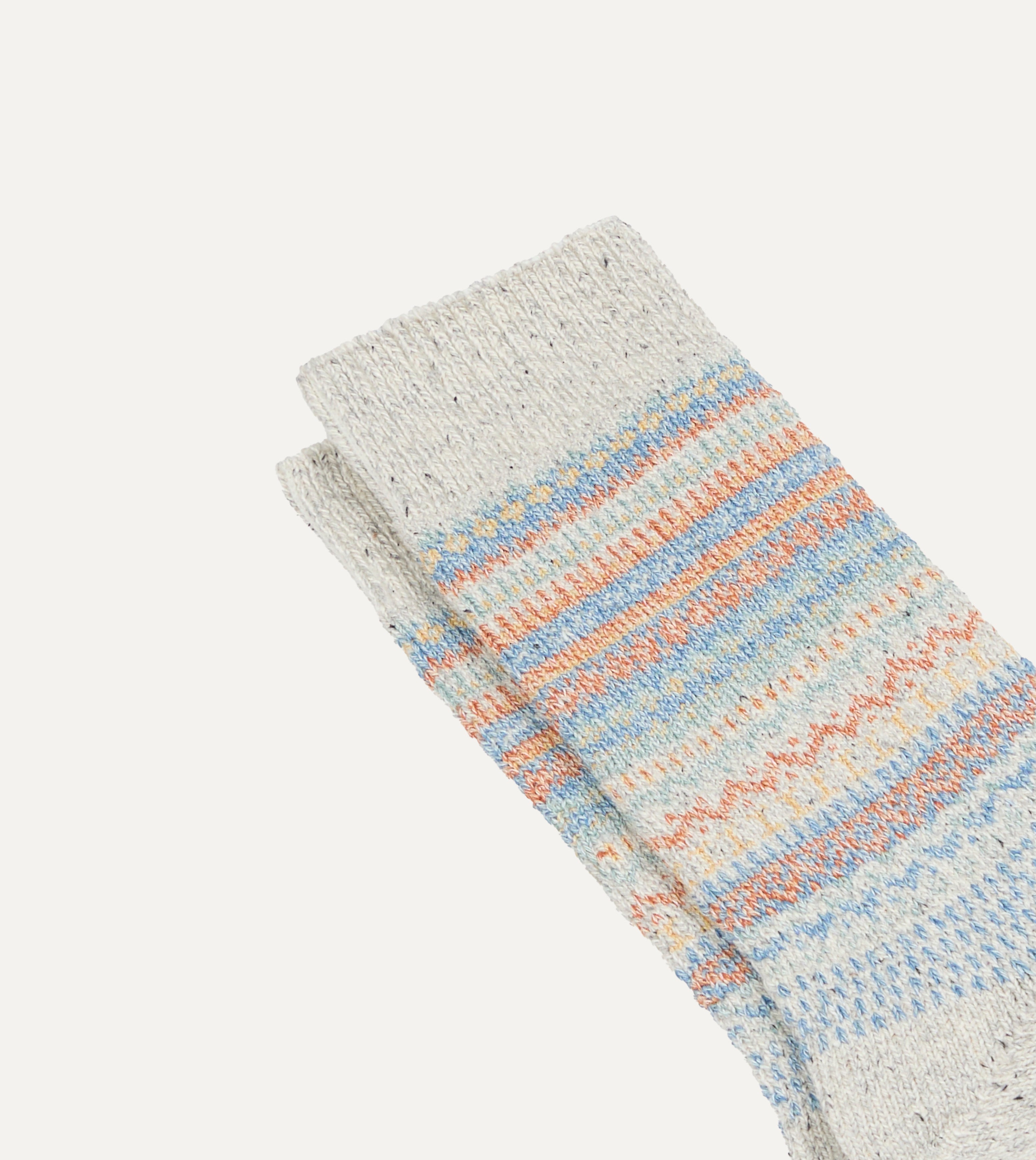 RoToTo Grey Wool Nordic Pattern Socks