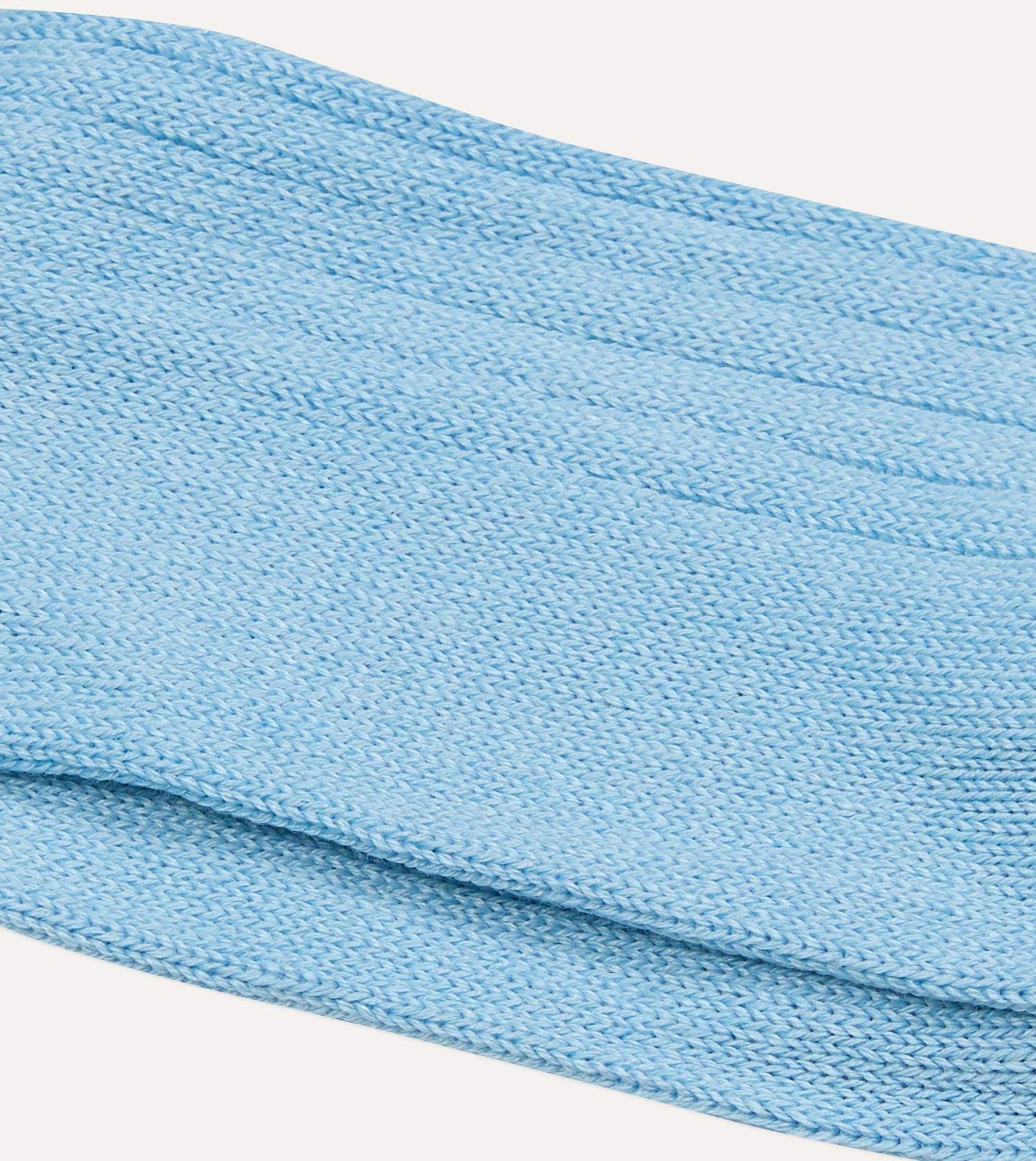 RoToTo Sky Blue Linen-Cotton Ribbed Socks