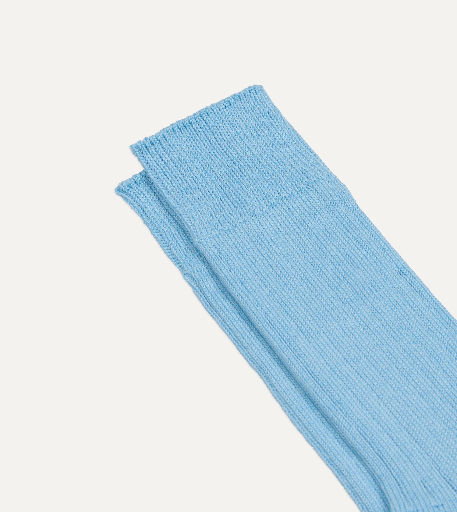 RoToTo Sky Blue Linen-Cotton Ribbed Socks