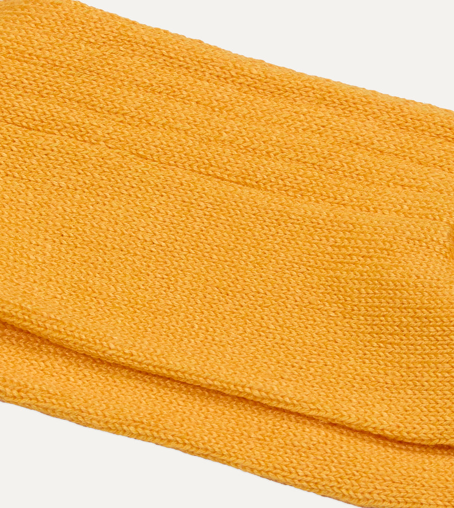 RoToTo Yellow Linen-Cotton Ribbed Socks