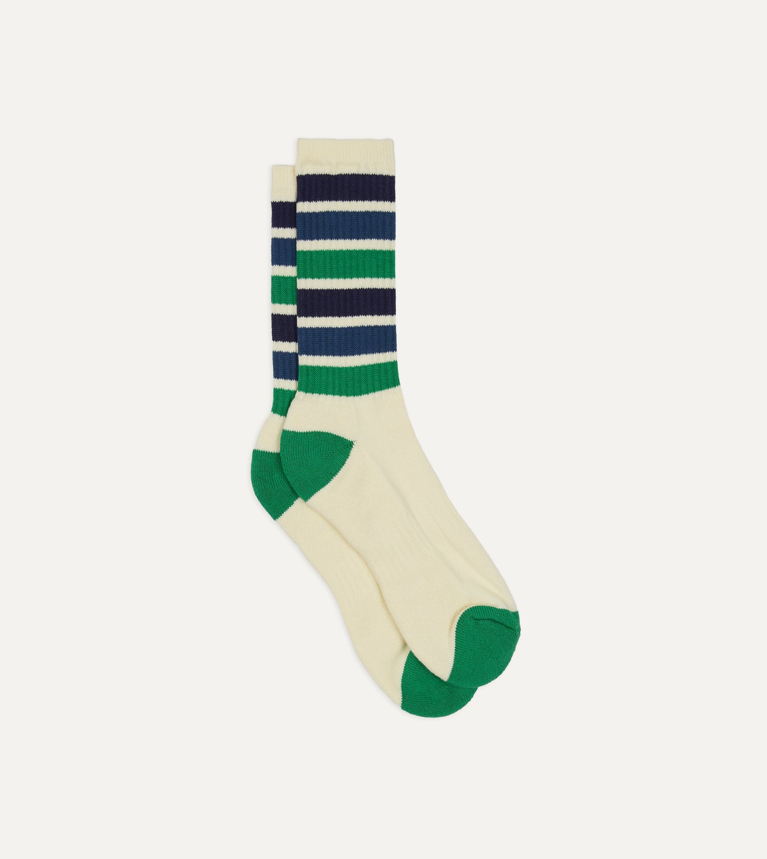 Blue, Green and Navy Striped Sport Socks