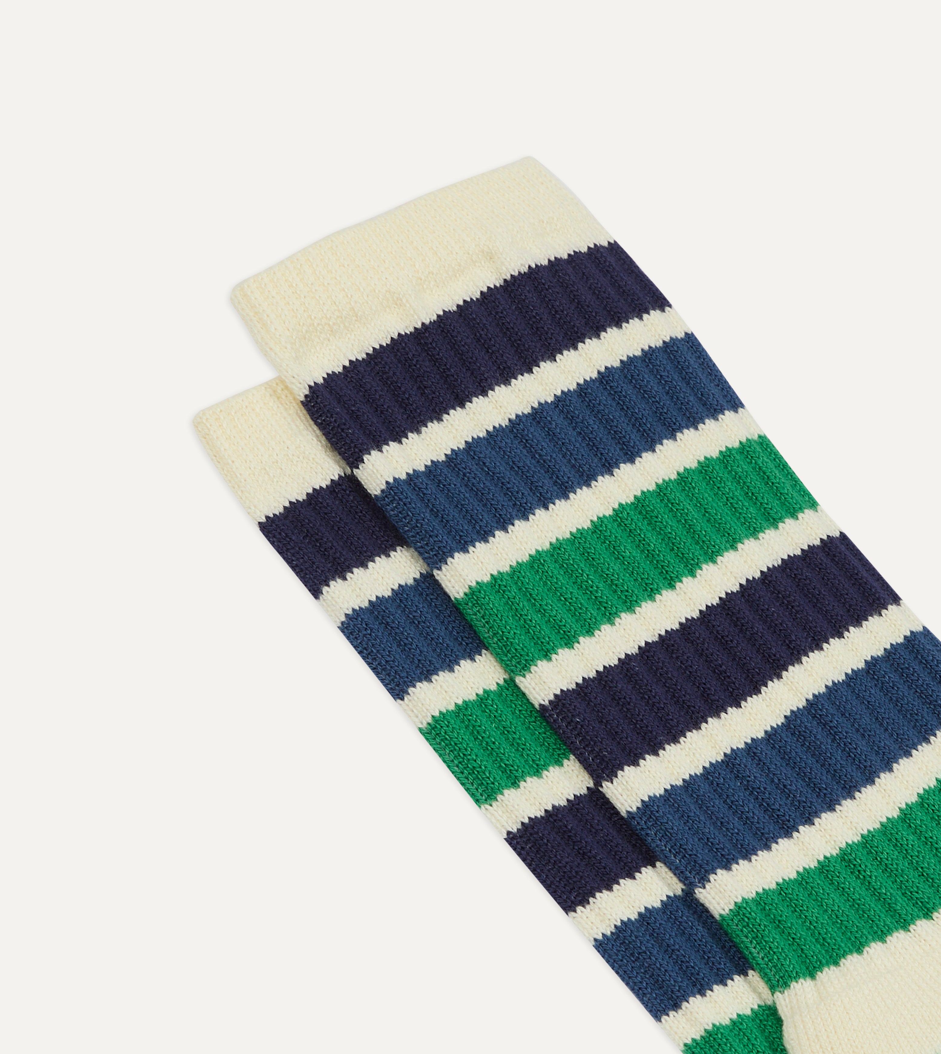 Blue, Green and Navy Striped Sport Socks