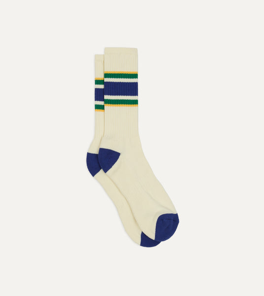 Blue, Yellow and Green Striped Sport Socks – Drakes US