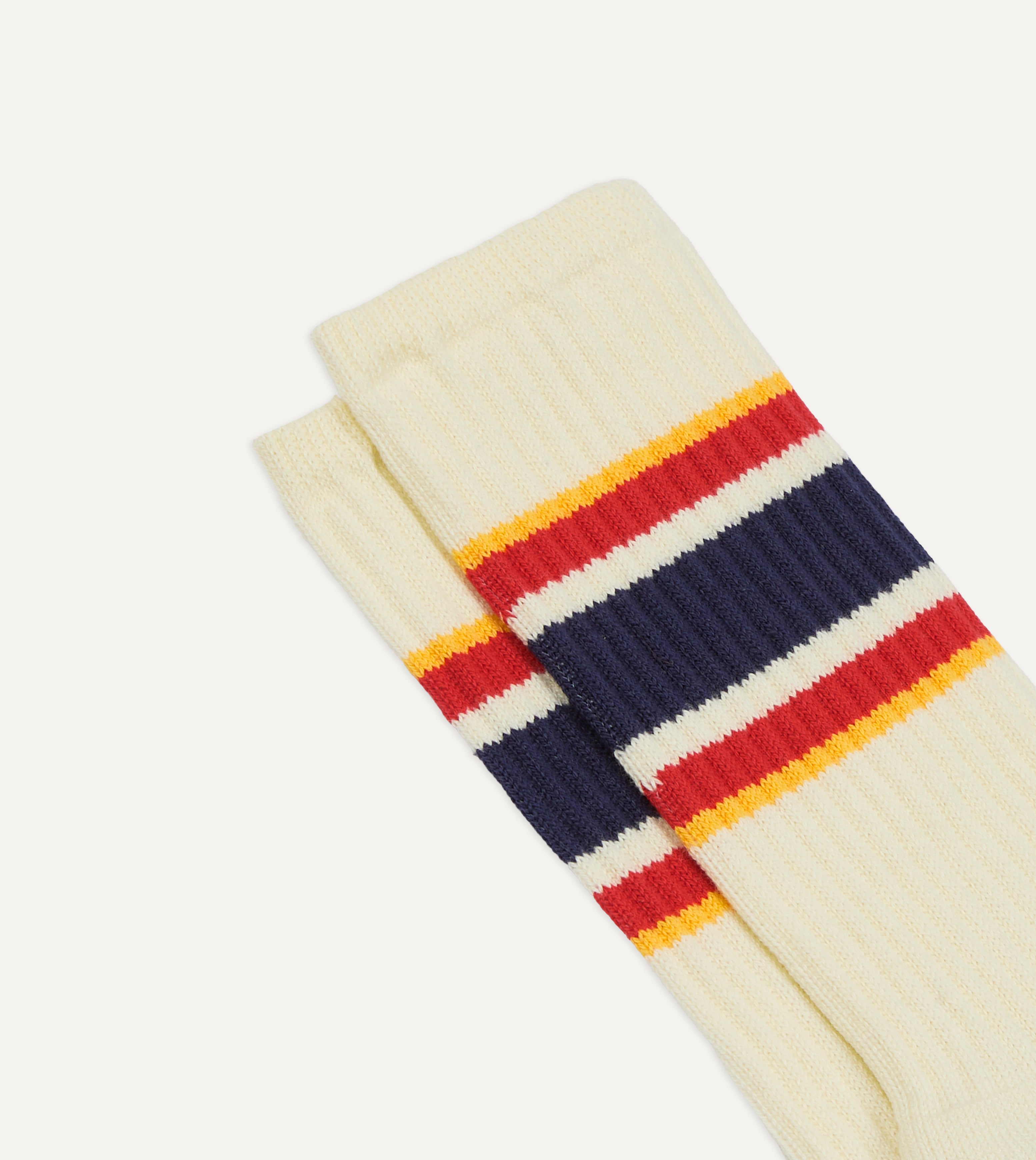 Navy, Red and Yellow Striped Sport Socks