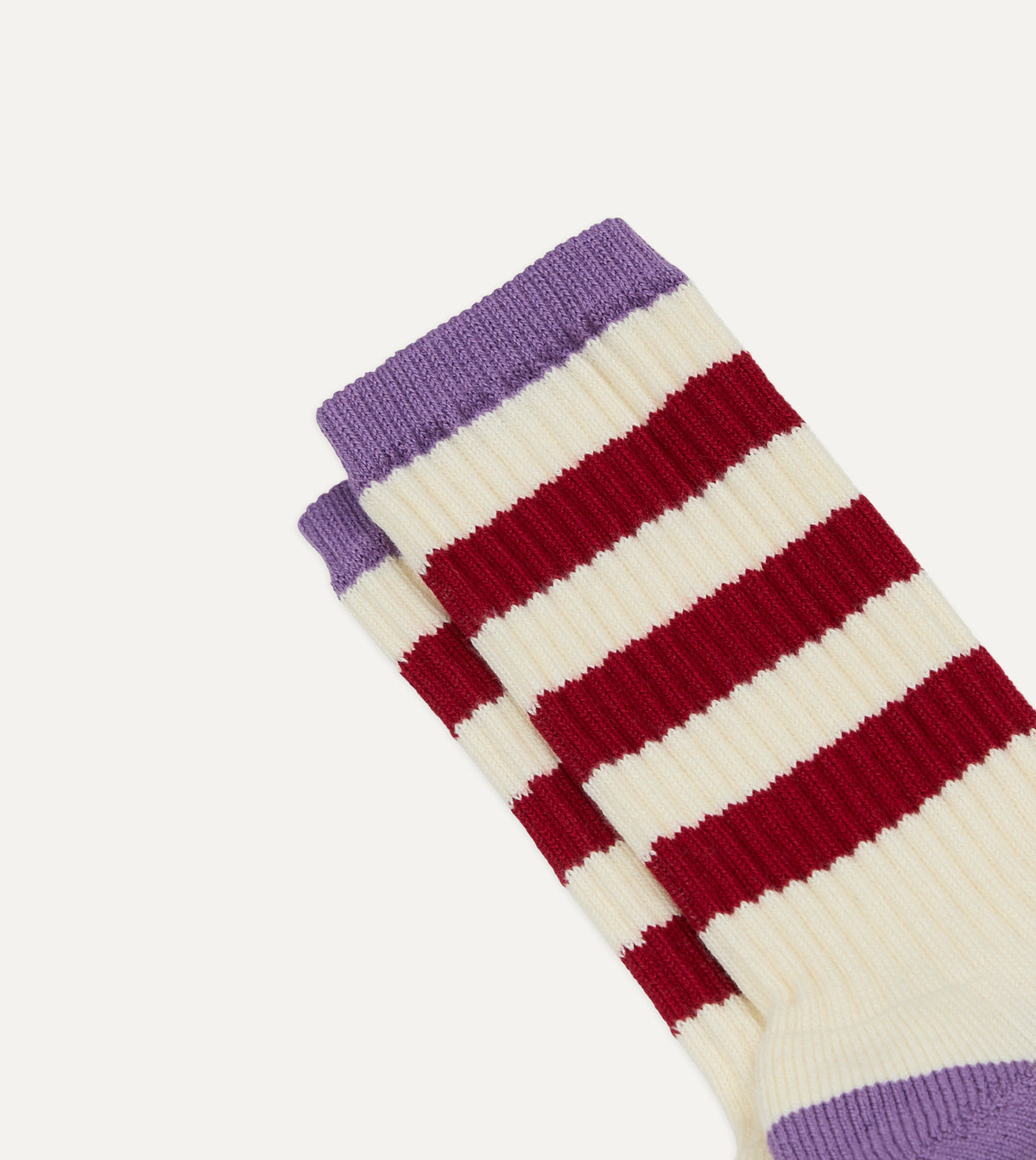 Red and Purple Striped Cotton Sport Socks