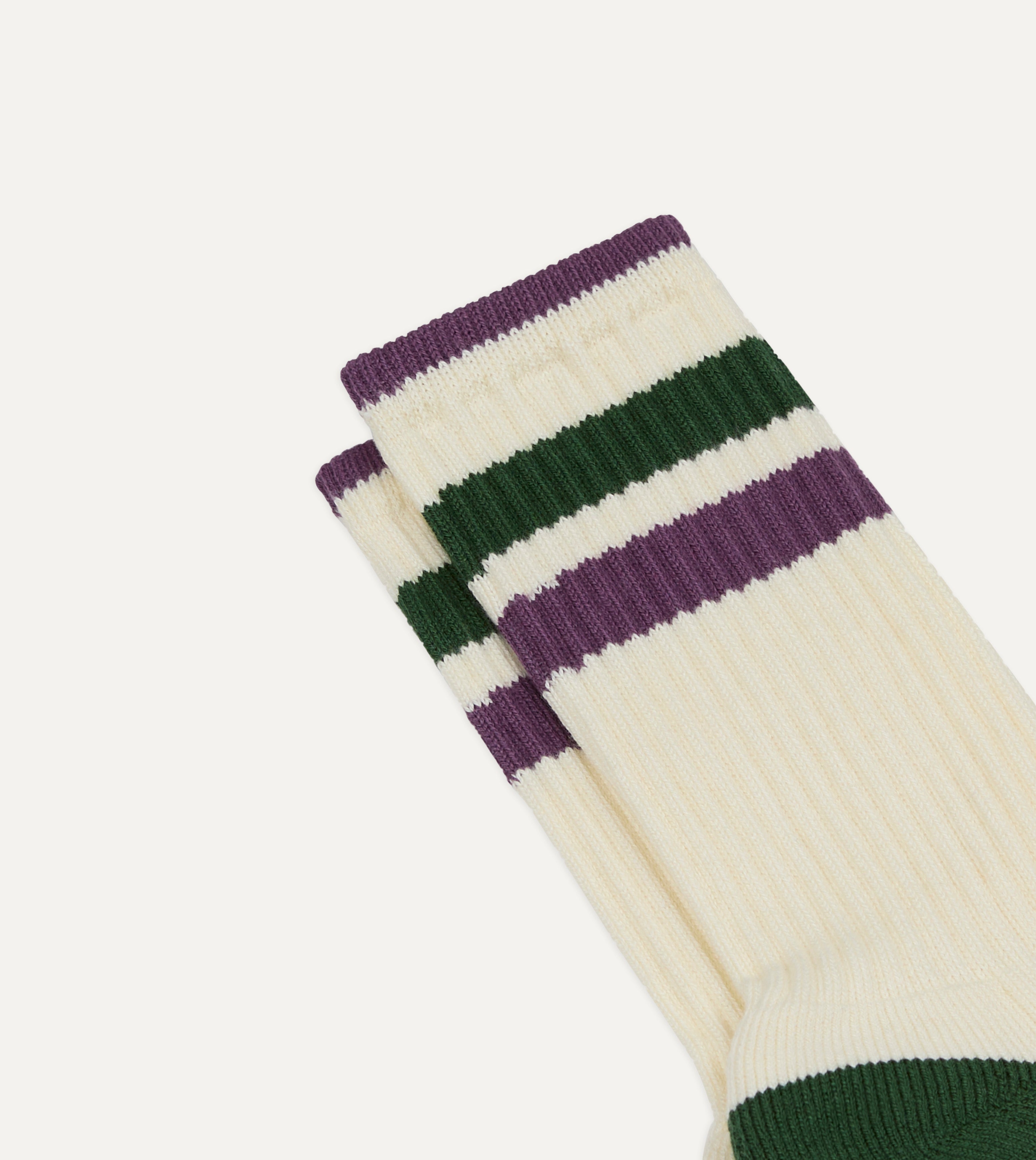 Green and Purple Striped Cotton Sport Socks