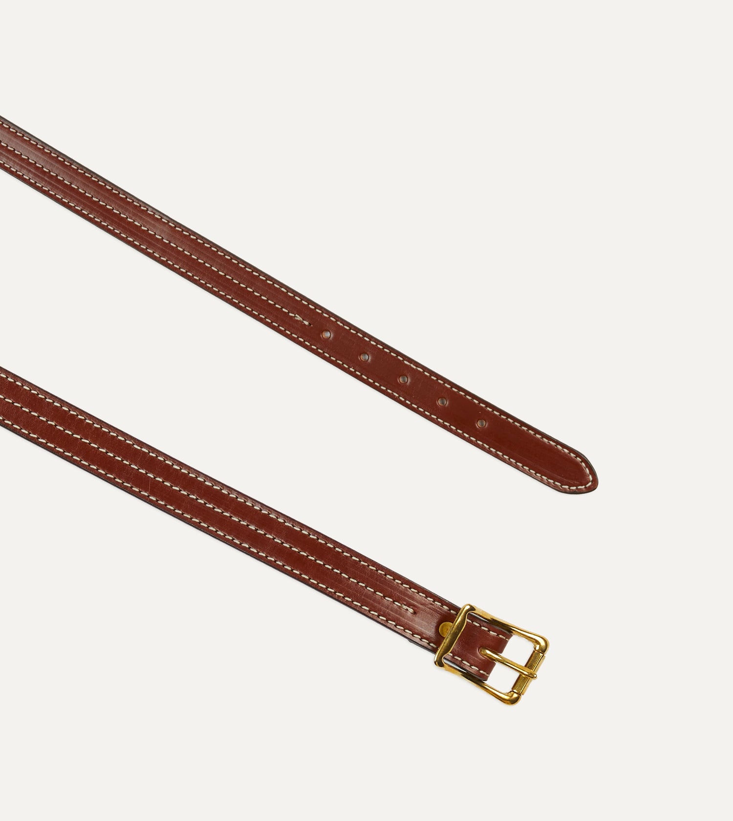 Yuketen Brown Triple Stitched Leather Belt