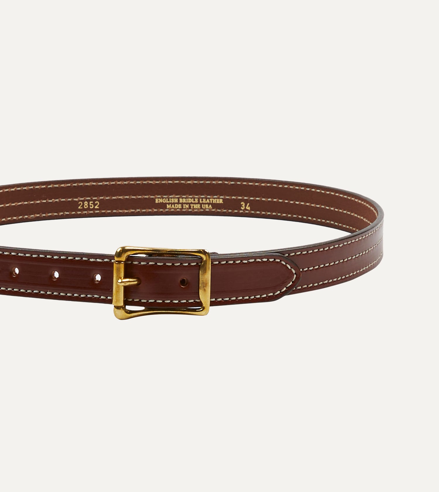 Yuketen Brown Triple Stitched Leather Belt