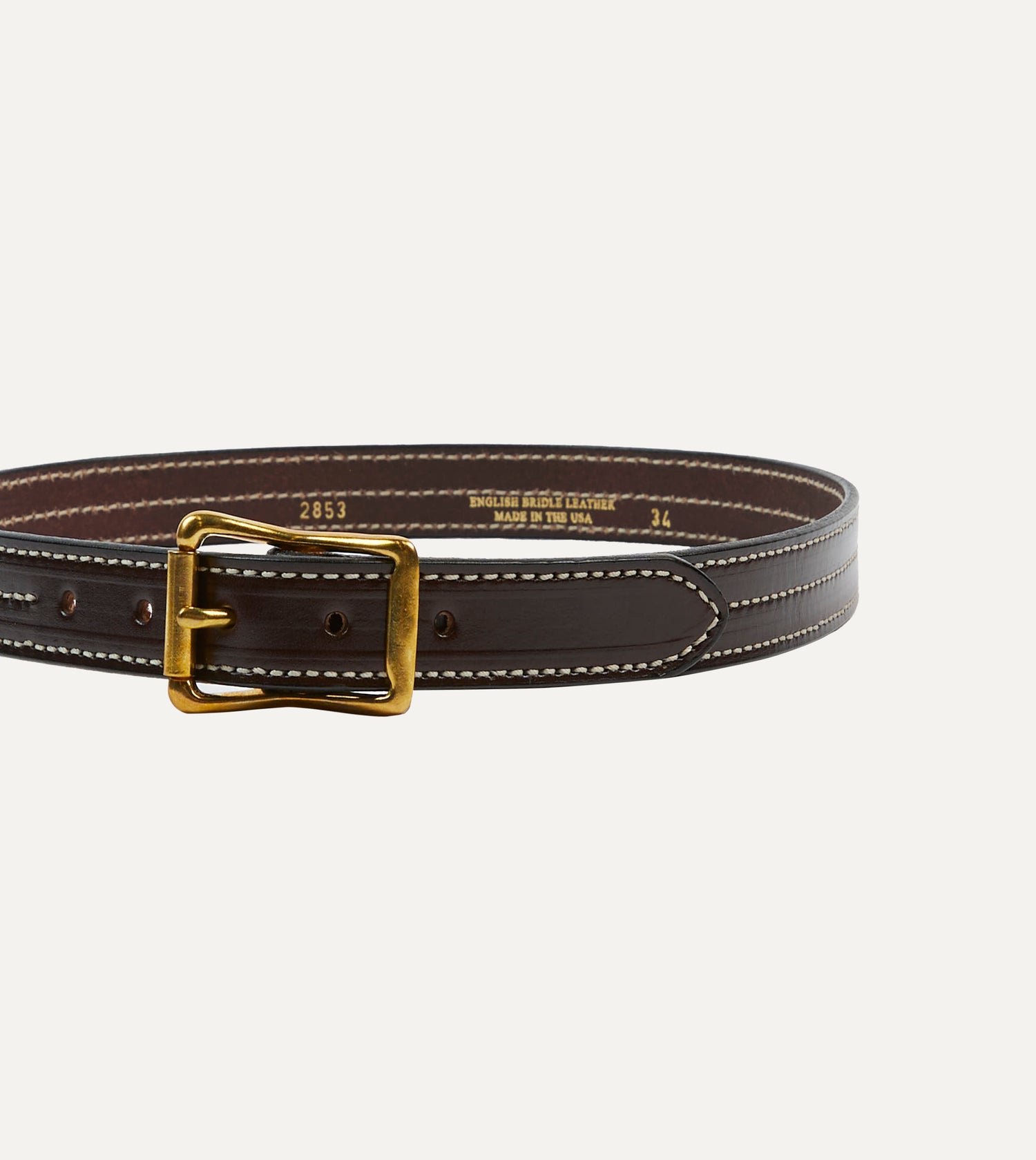 Yuketen Black Triple Stitched Leather Belt