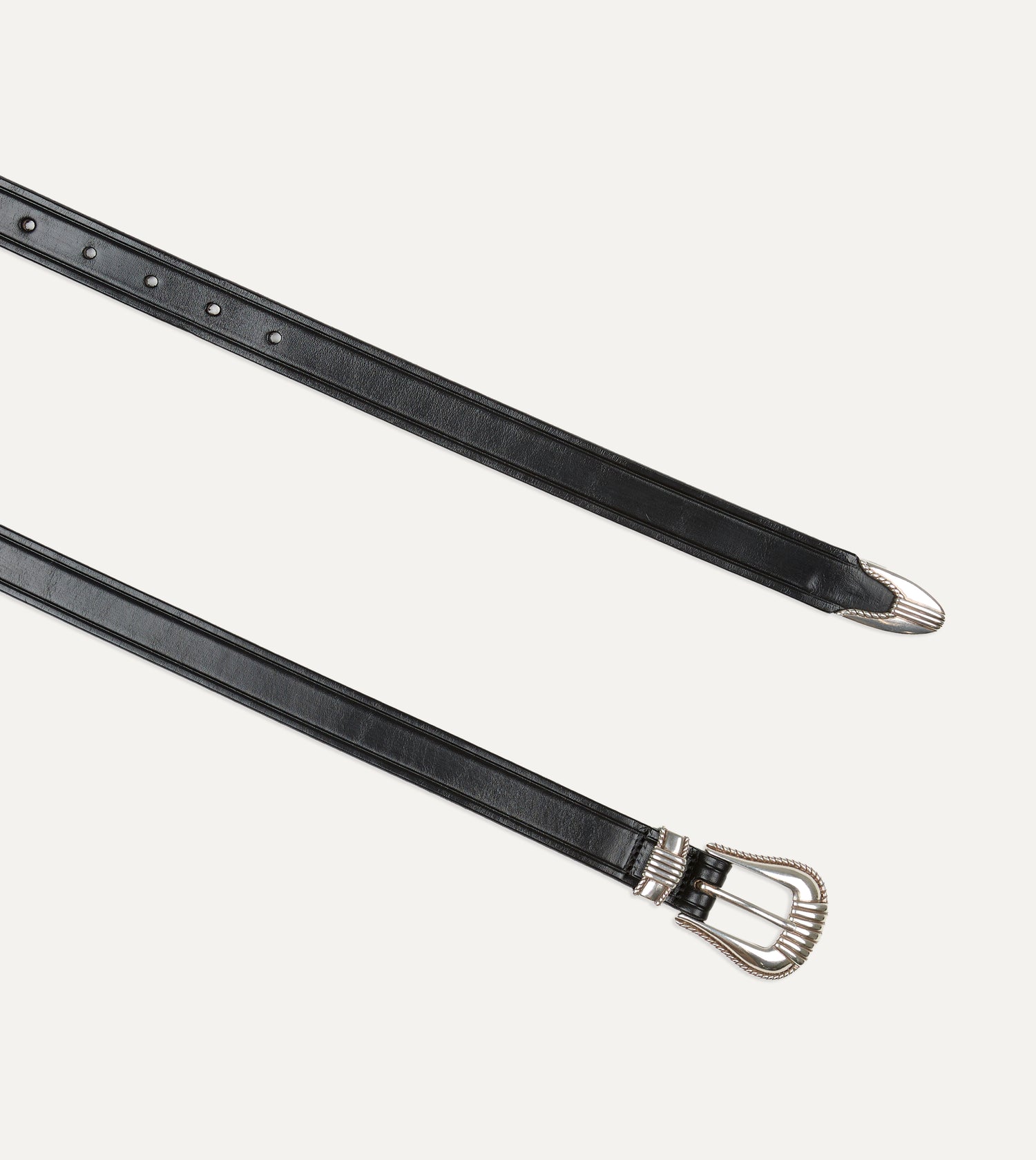 Monitaly Extended 1" Black Leather Belt
