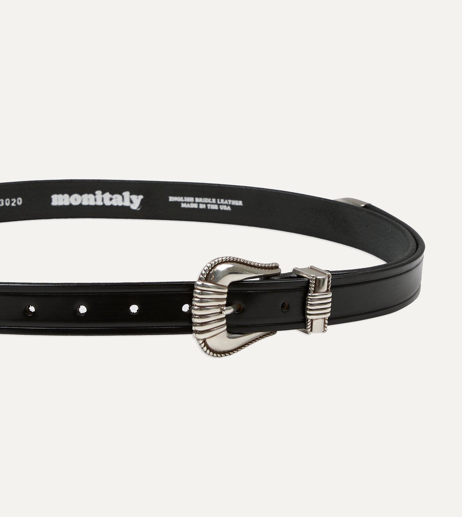 Monitaly Extended 1" Black Leather Belt