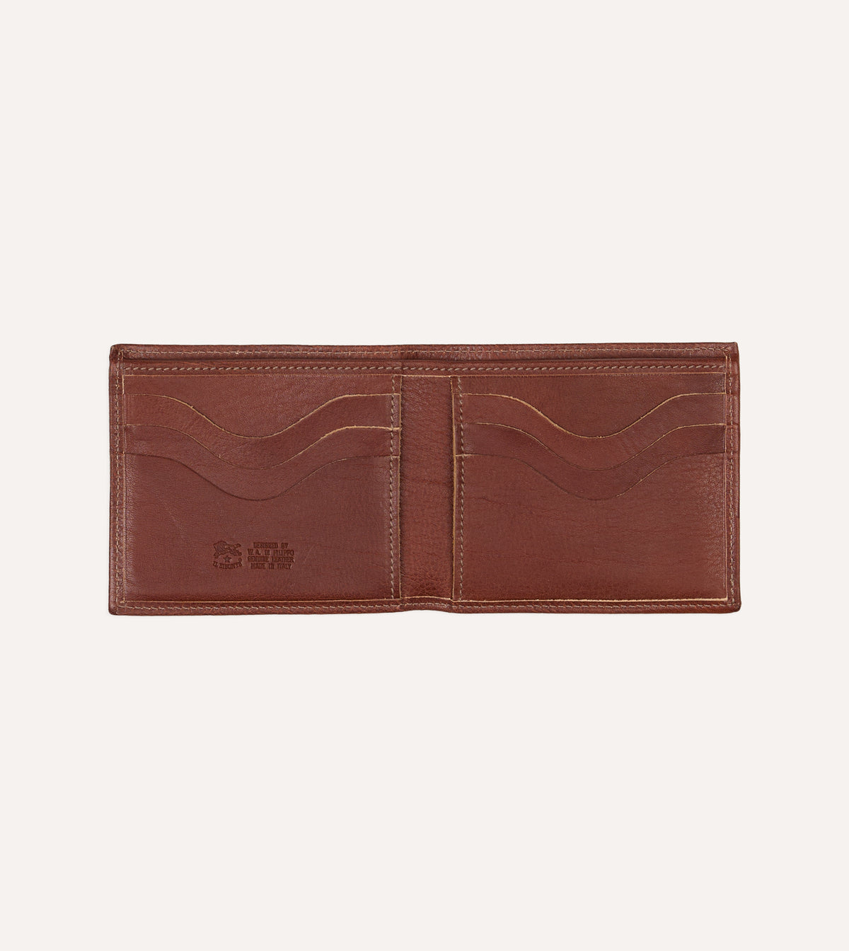 Il Bisonte Bi-Fold Sepia Leather Wallet